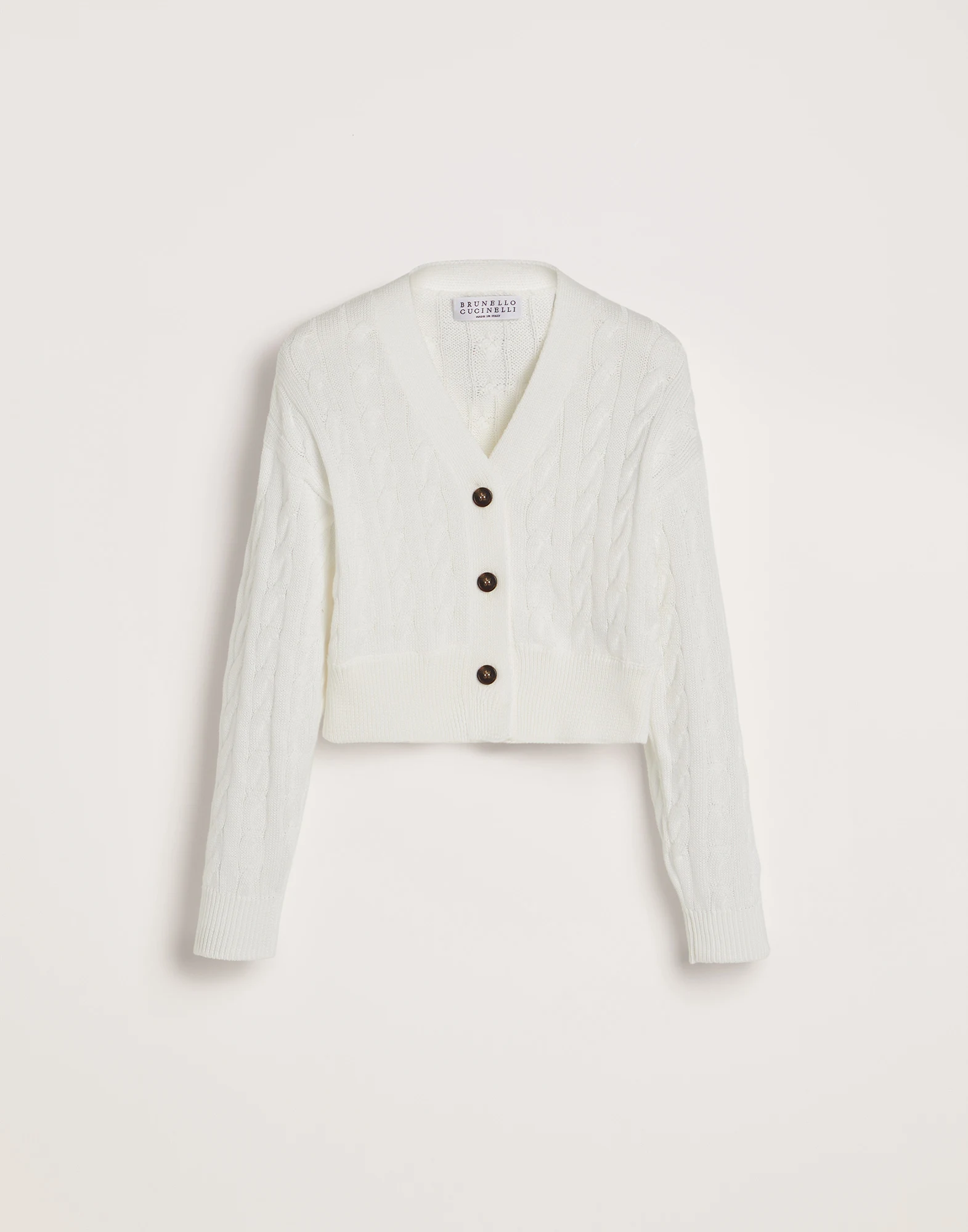 Cotton cable knit cardigan