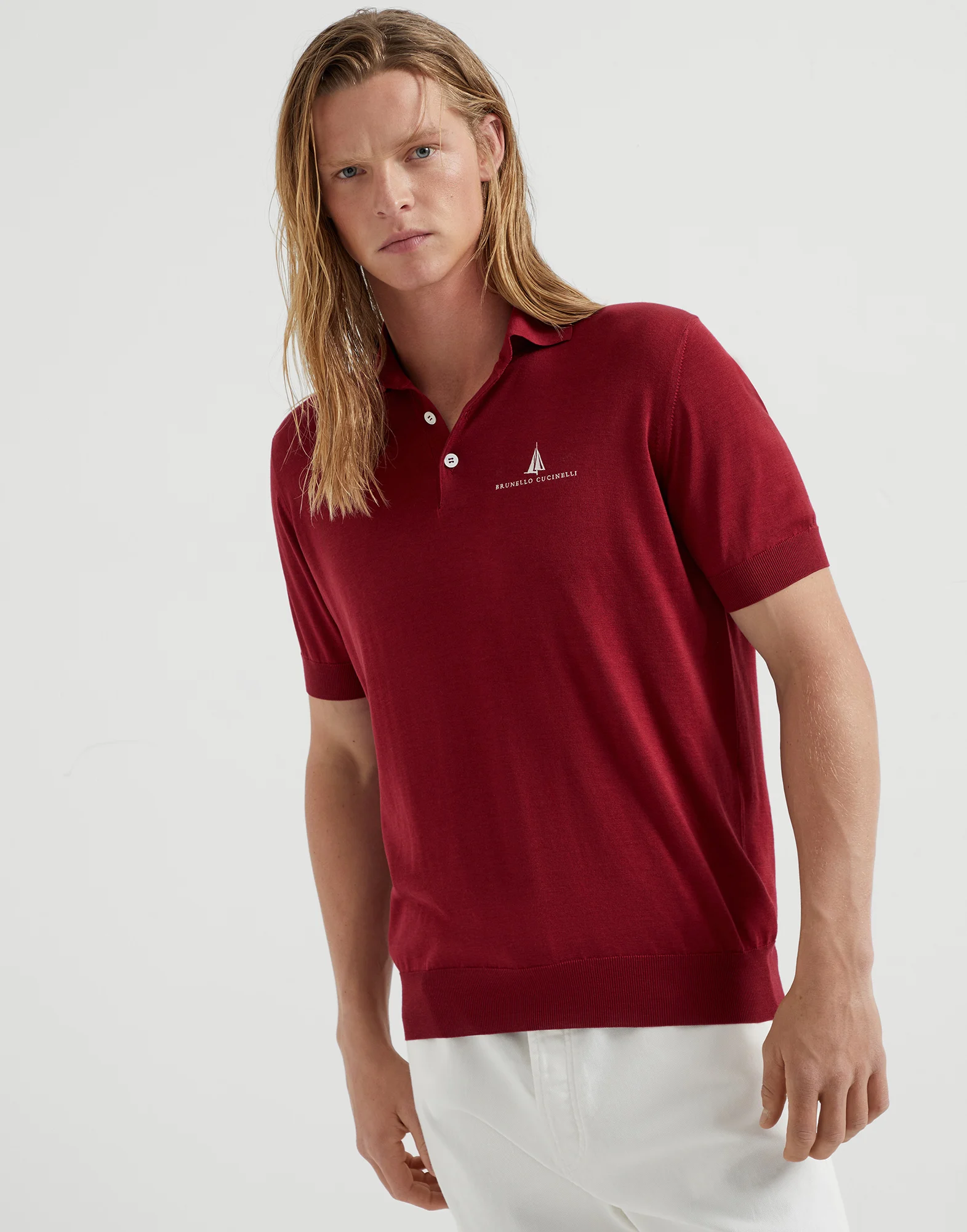 Lightweight knit polo shirt