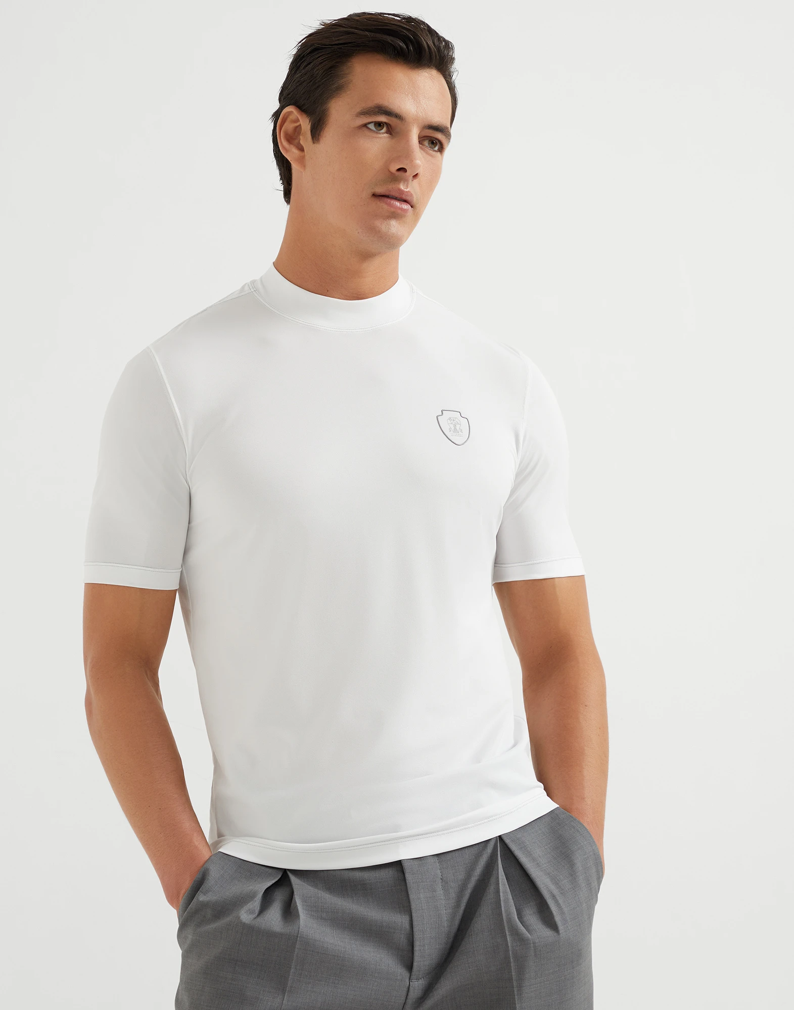 Piqu�� T-shirt with logo