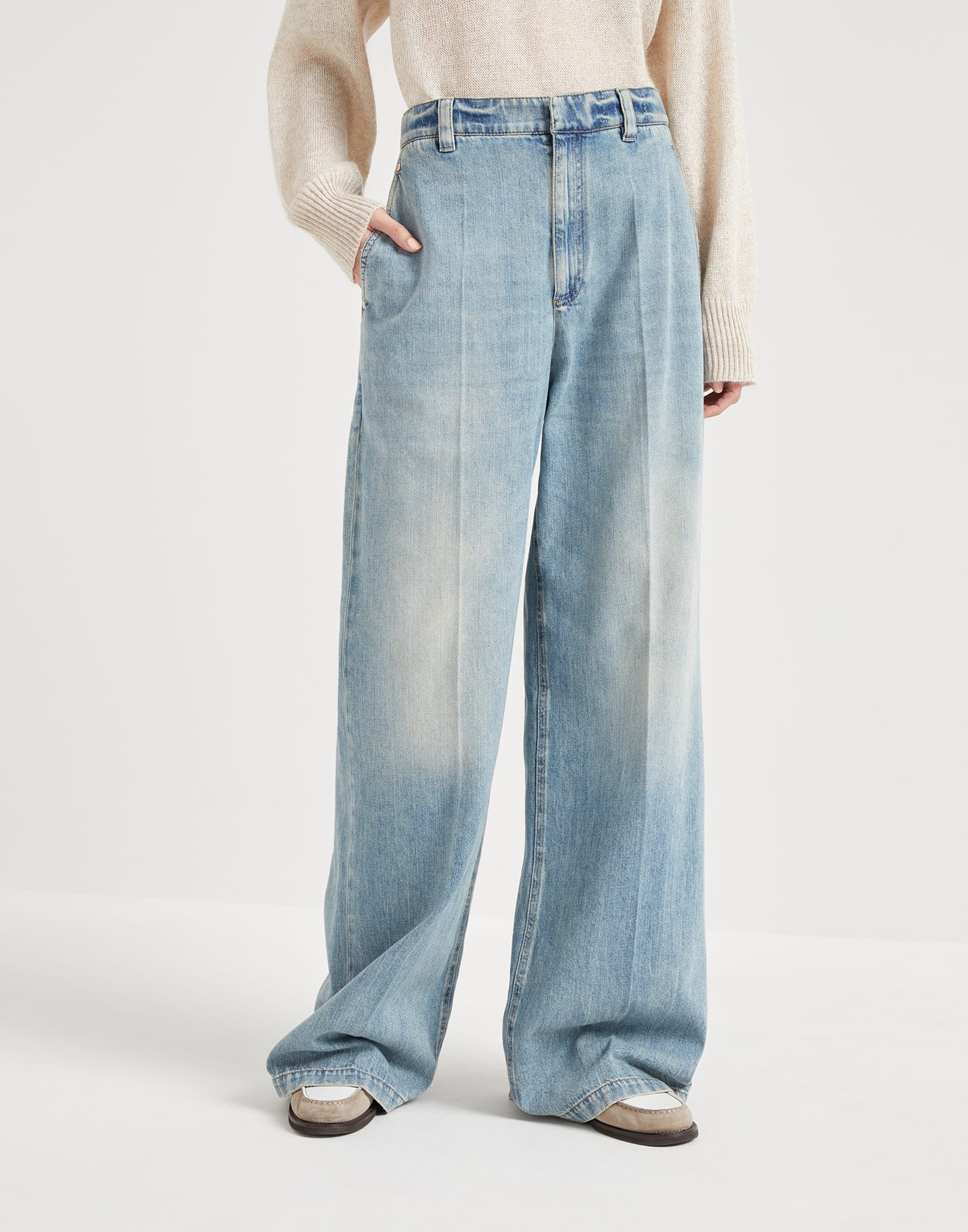 Soft denim trousers