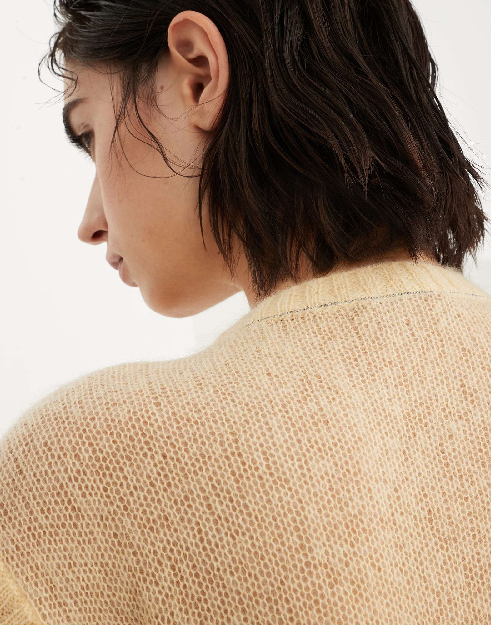 Mohair and wool sweater with monili