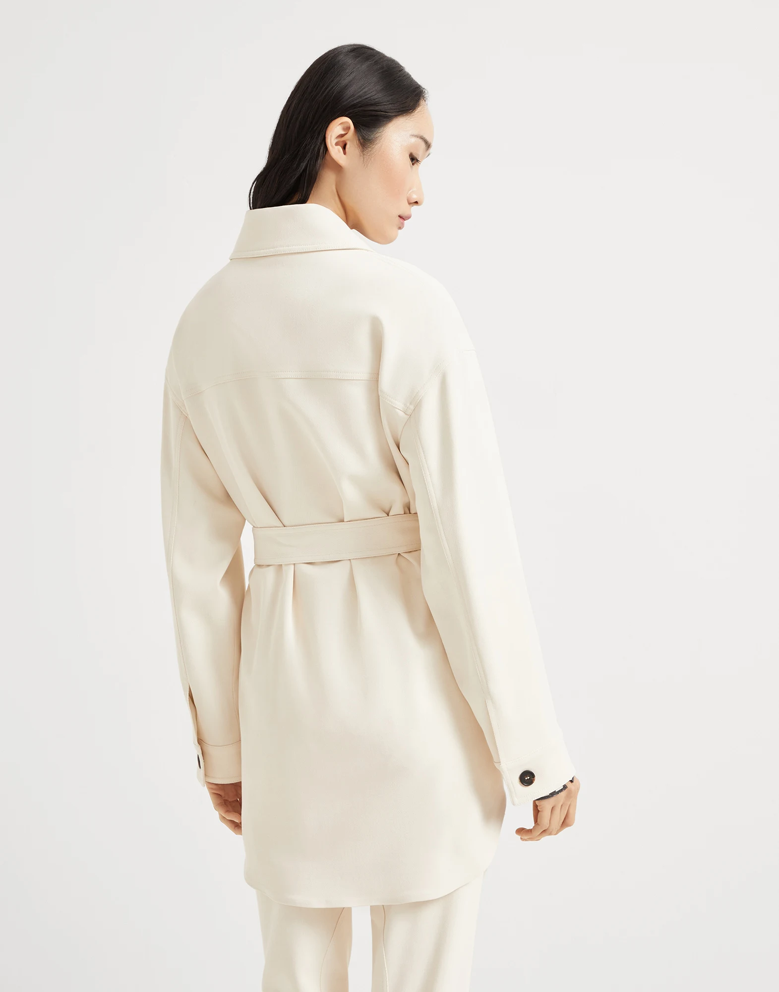 Twill blazer with monili