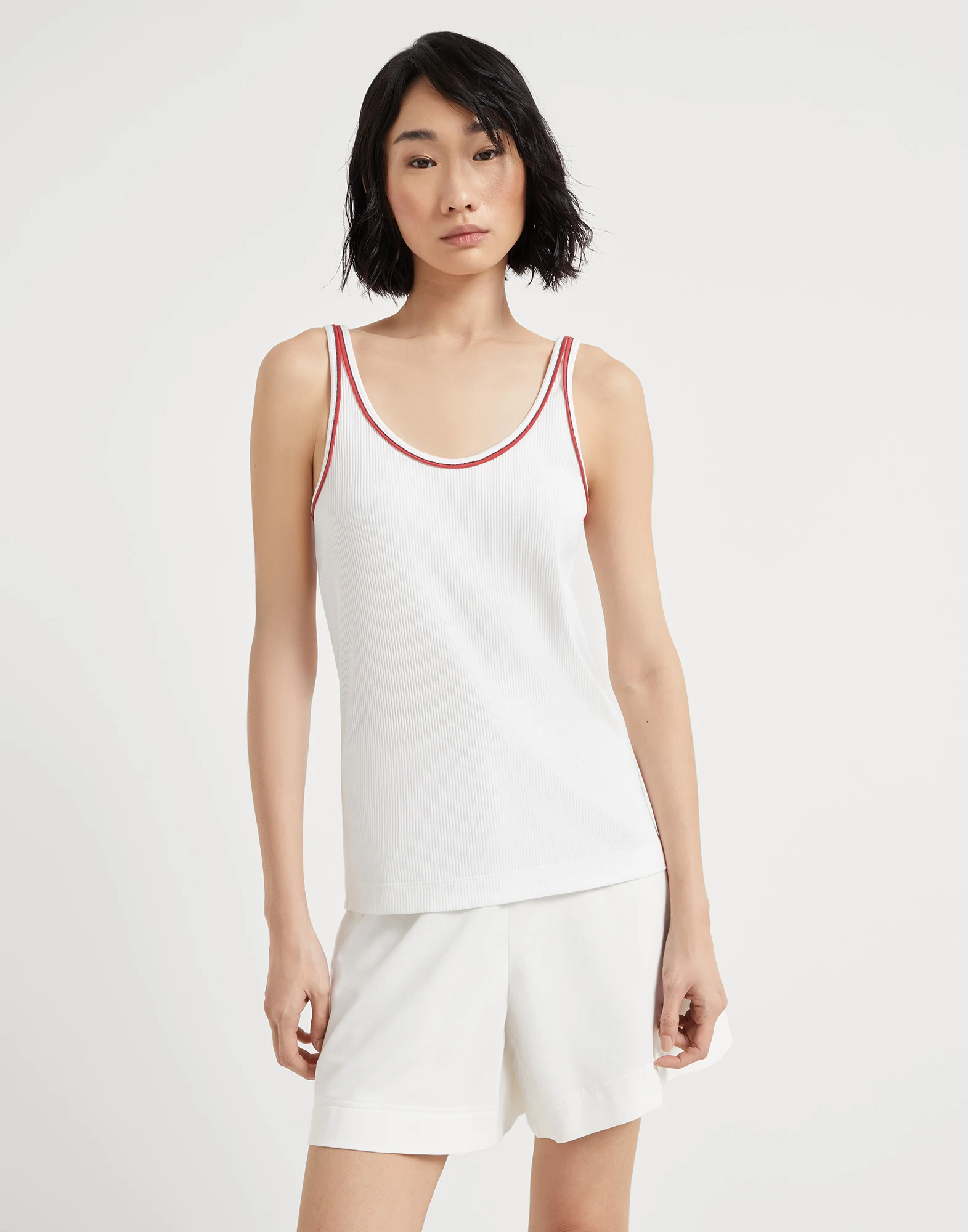 Ribbed jersey top