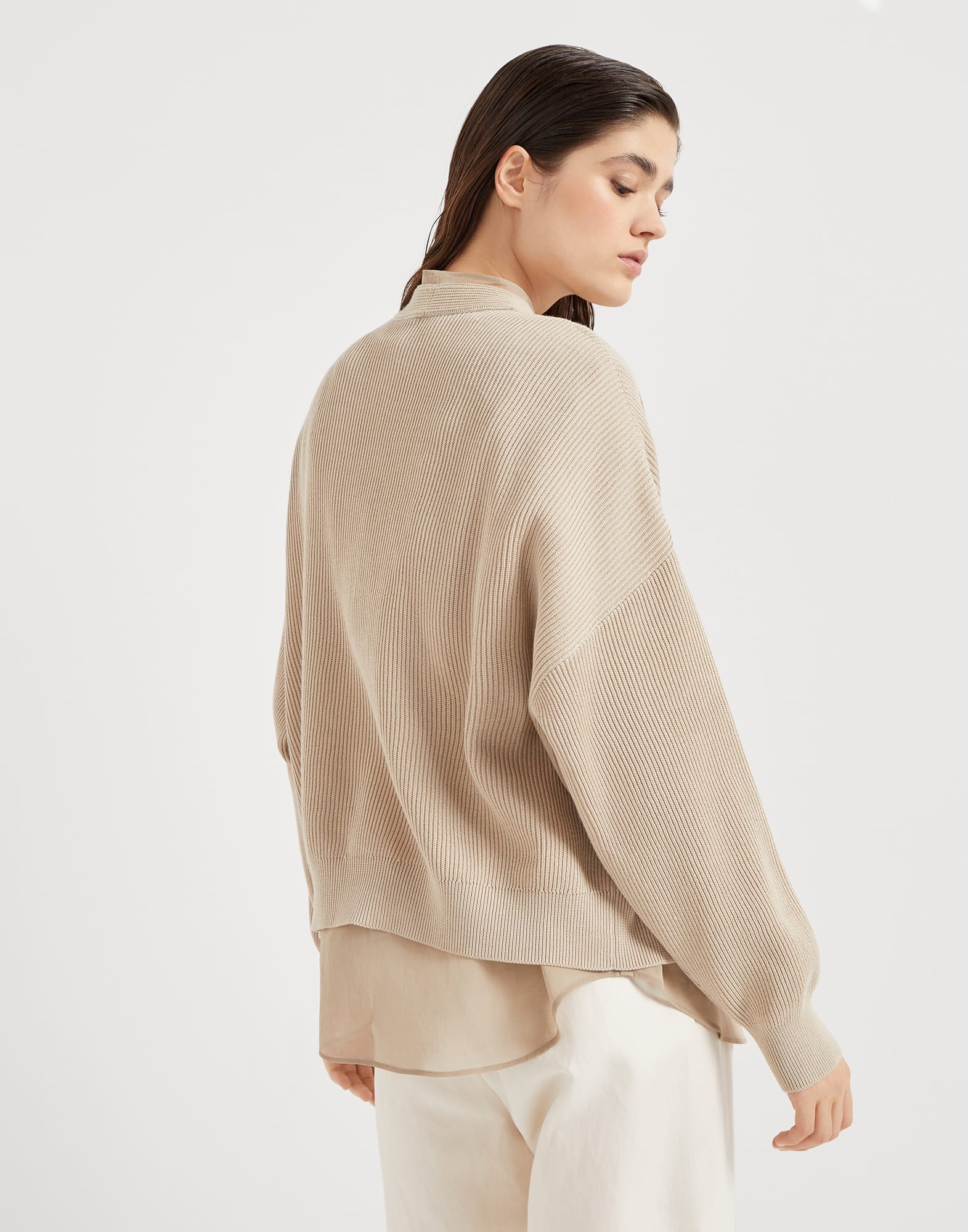 Layered Cardigan with monili