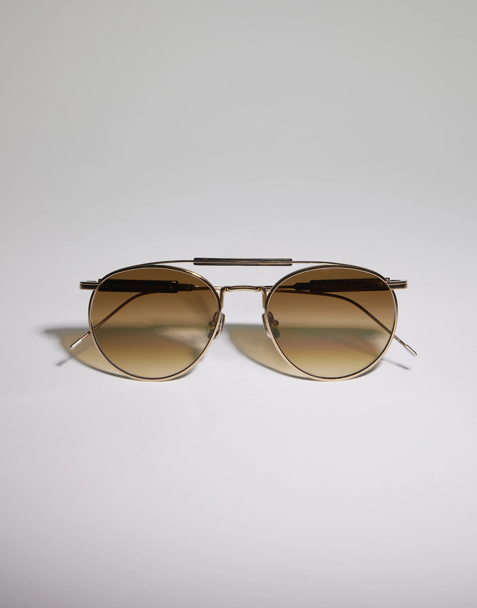 Sartorial Sunset gold-plated titanium and horn sunglasses