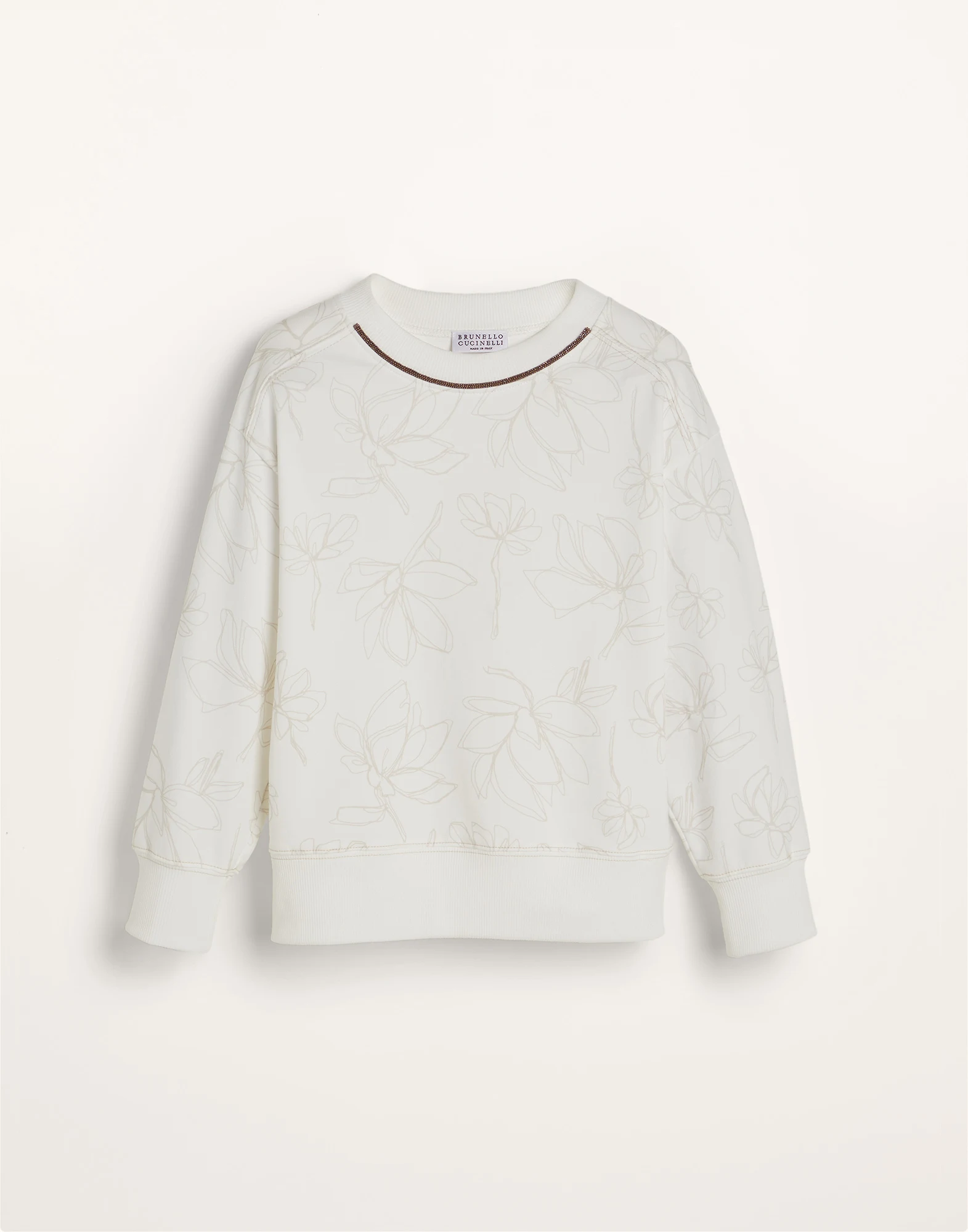 Flower doodle comfort cotton sweatshirt with monili