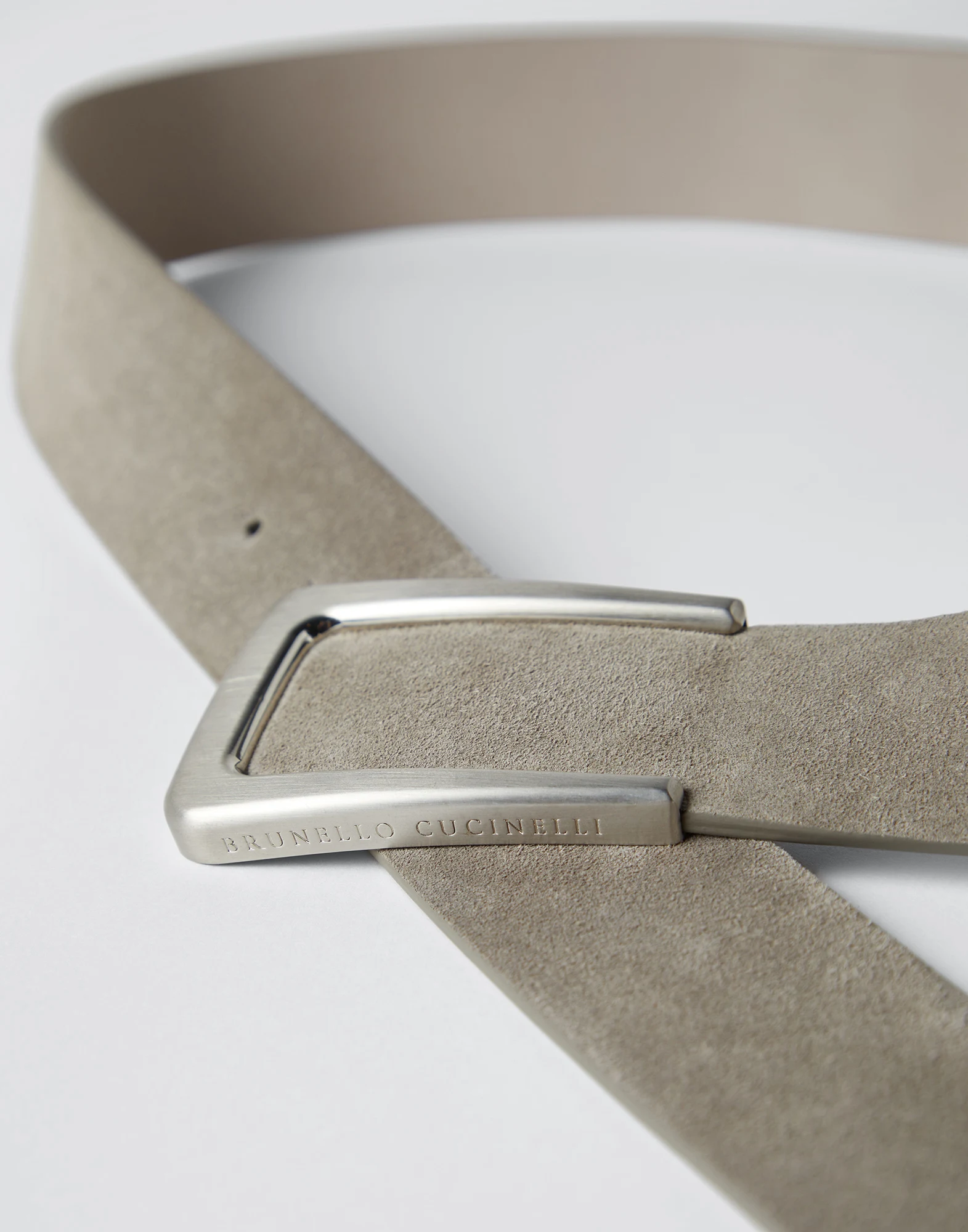 Calfskin suede belt