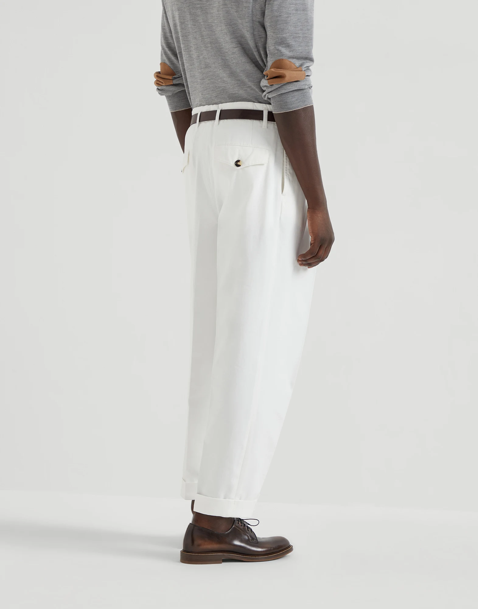 Gabardine garment dyed trousers