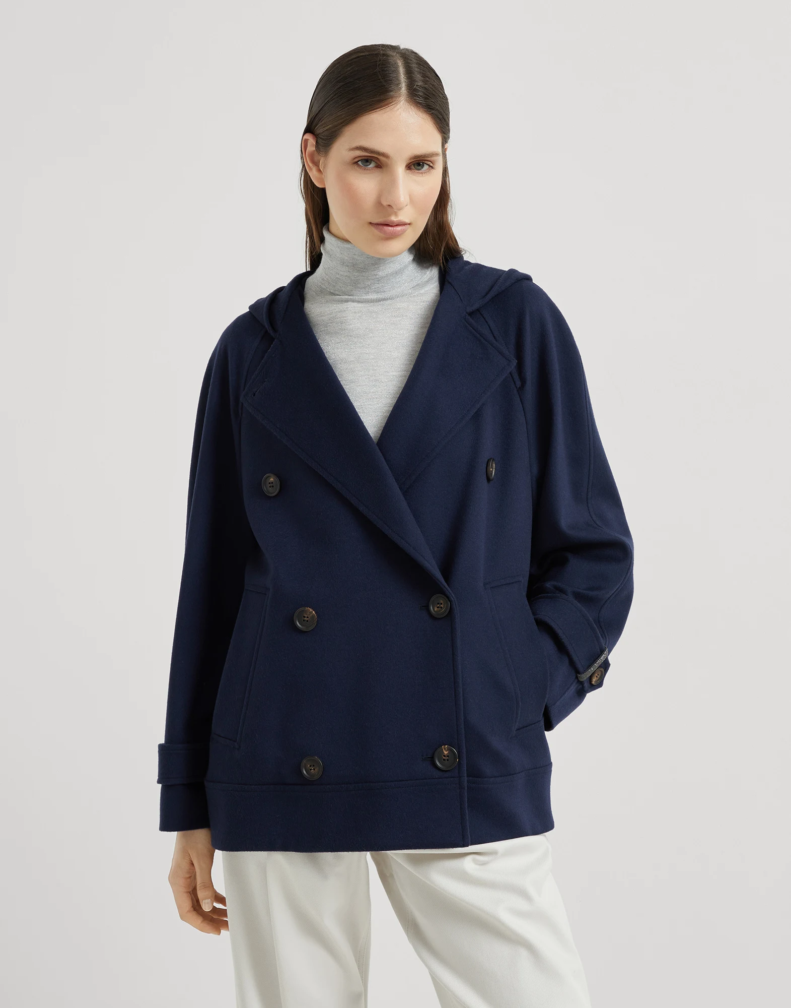 Cashmere and vicu?a caban jacket