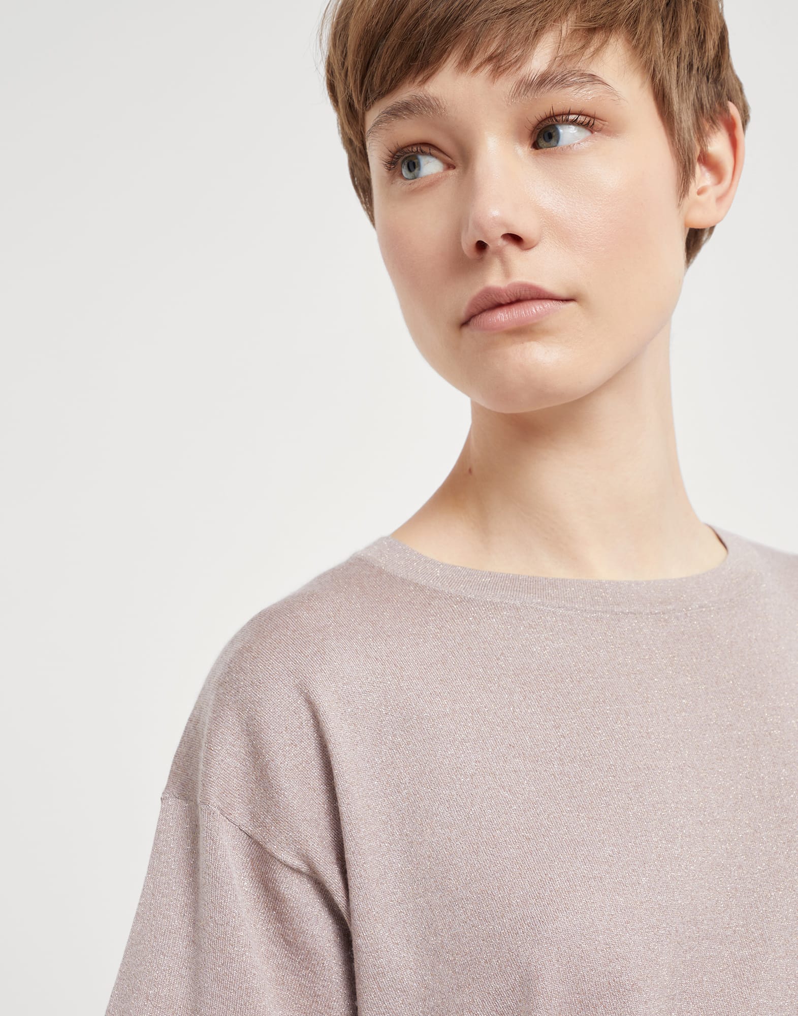 Sparkling cashmere and silk lightweight sweater