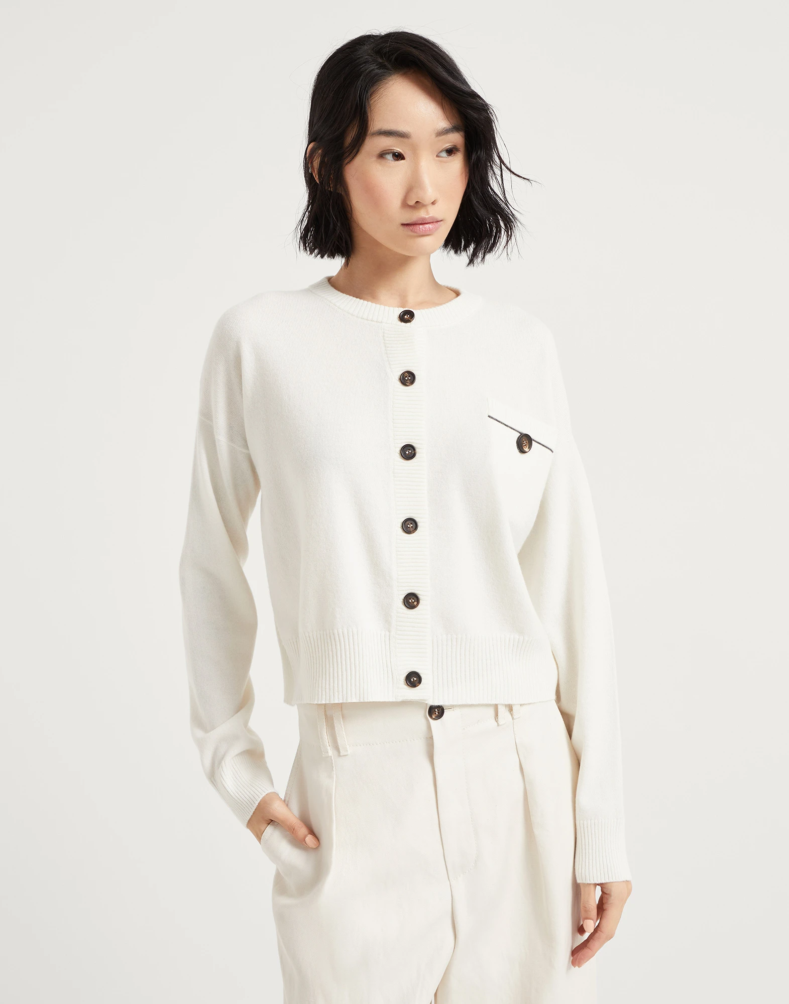 Cardigan with monili