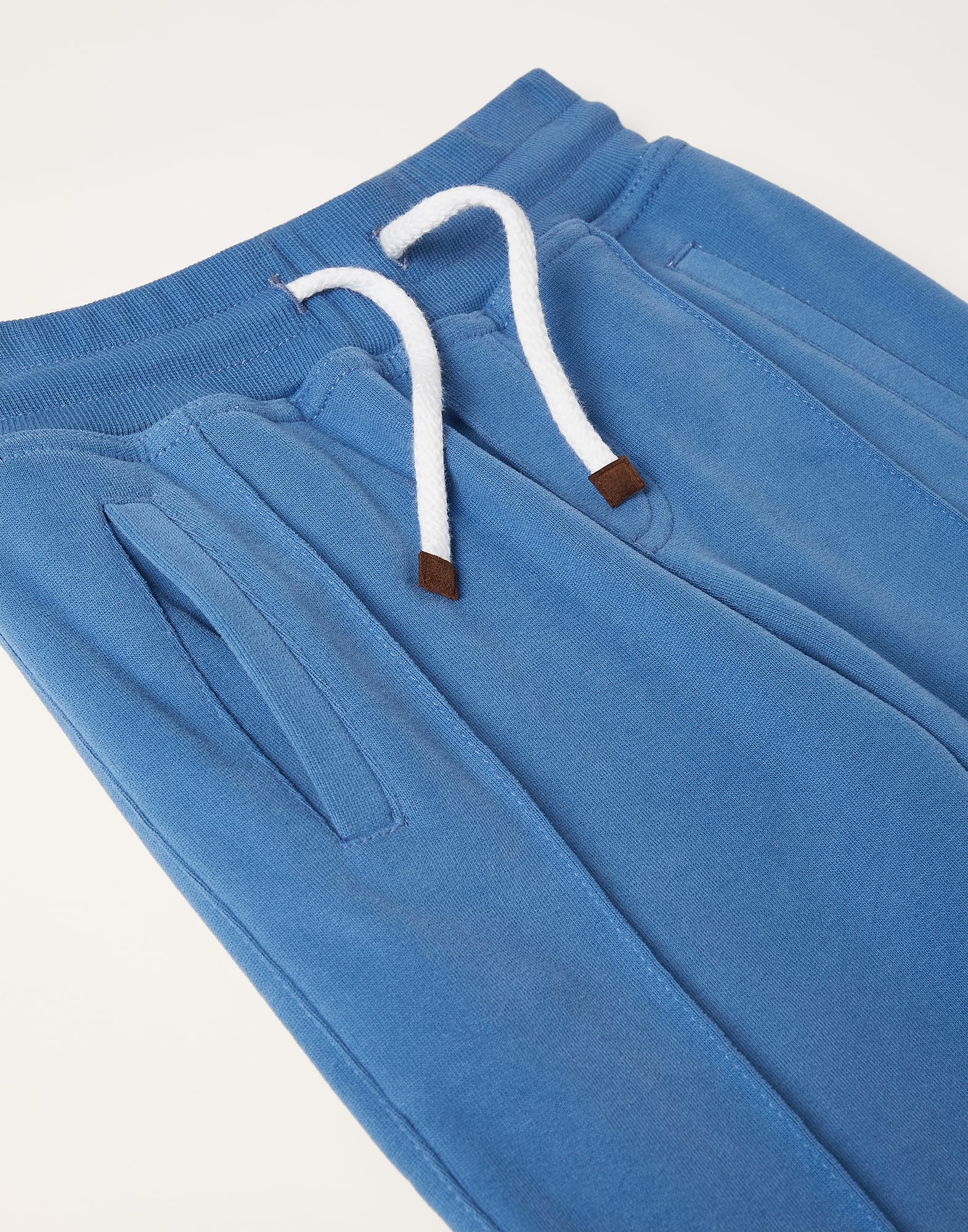 Cotton French terry trousers with Crte detail and zipper cuffs