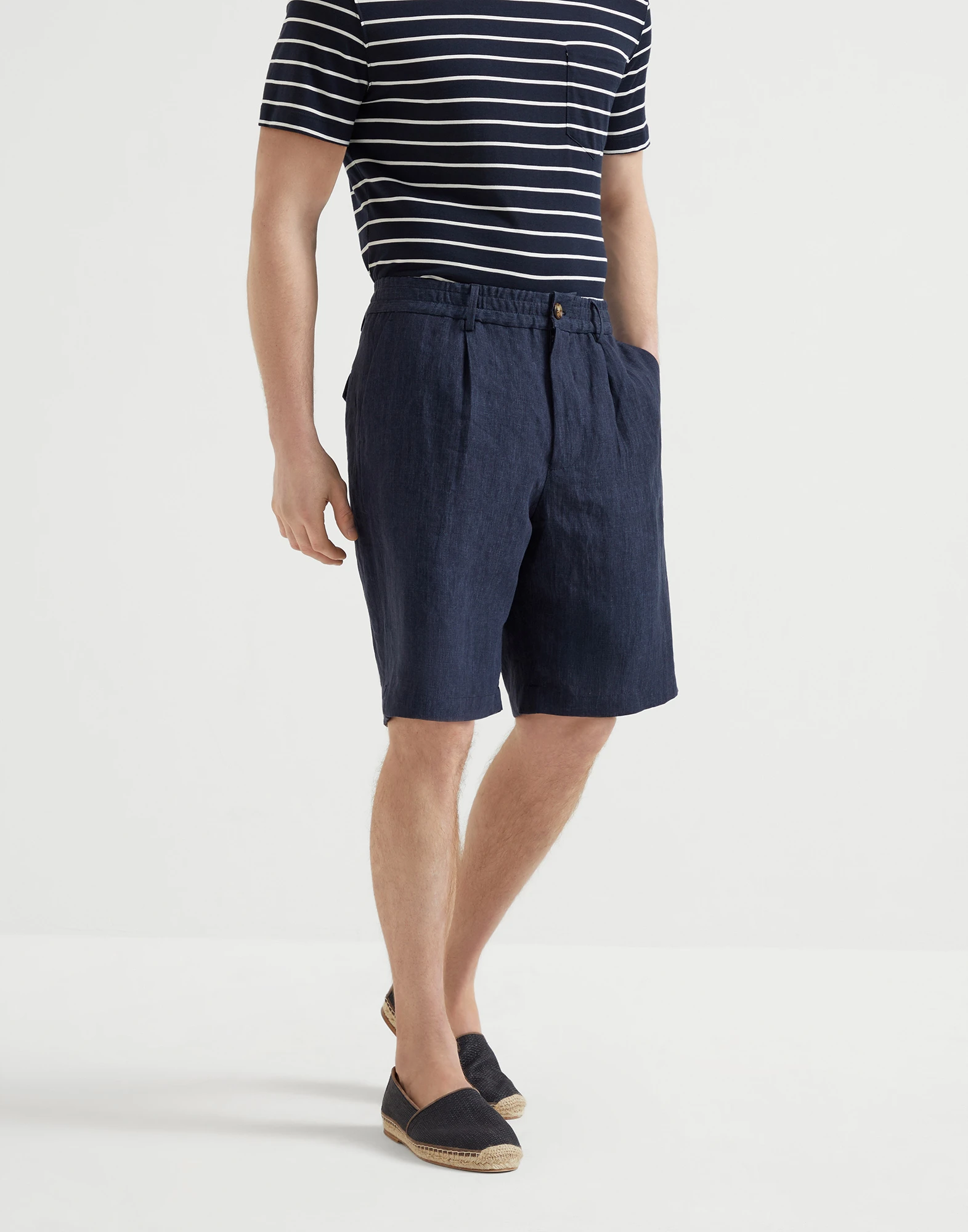 D��lav�� linen Bermuda shorts