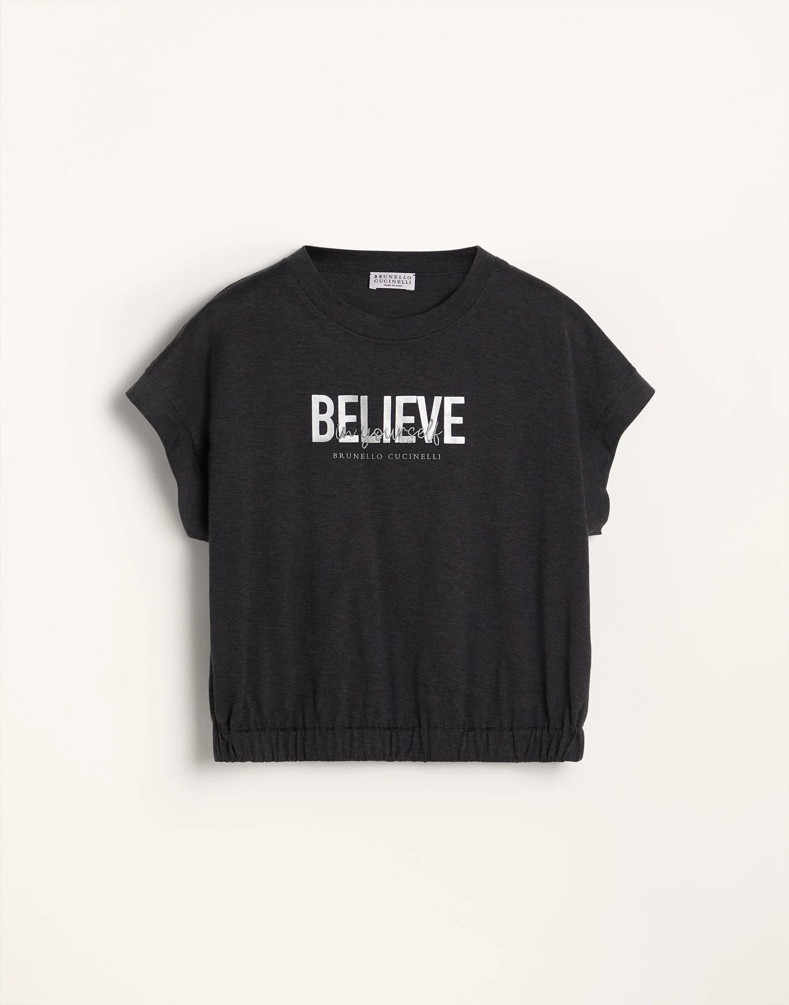 Cotton lightweight jersey T-shirt with print and embroidery