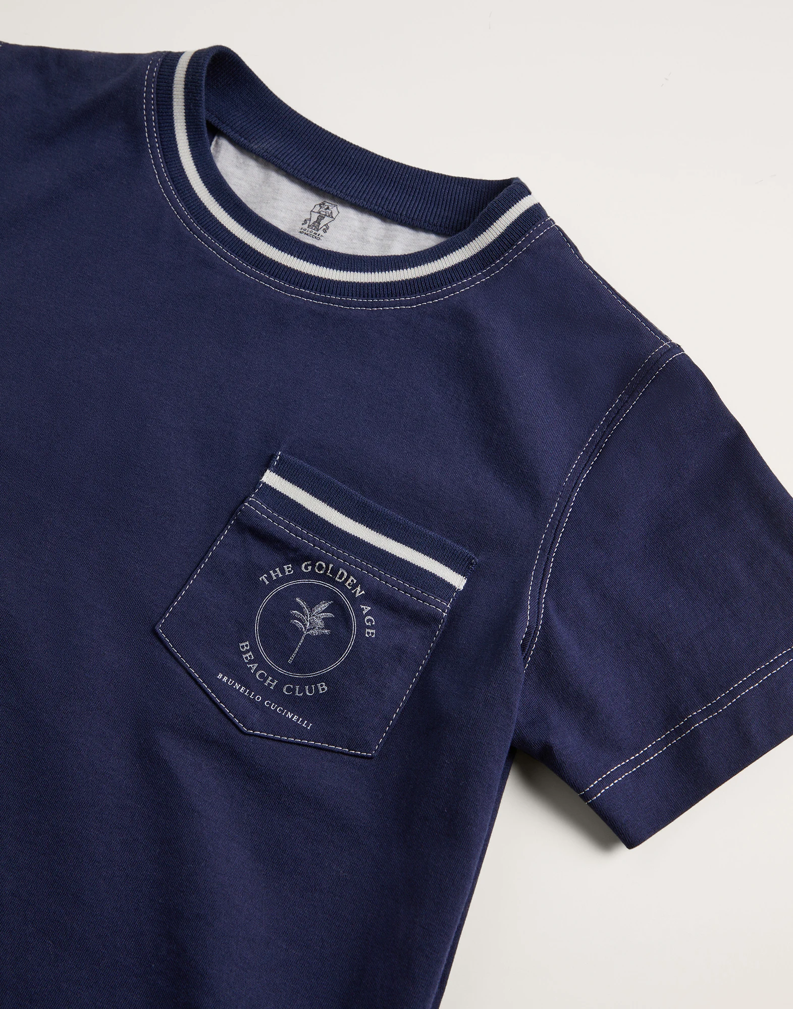 Cotton jersey T-shirt with chest pocket and print