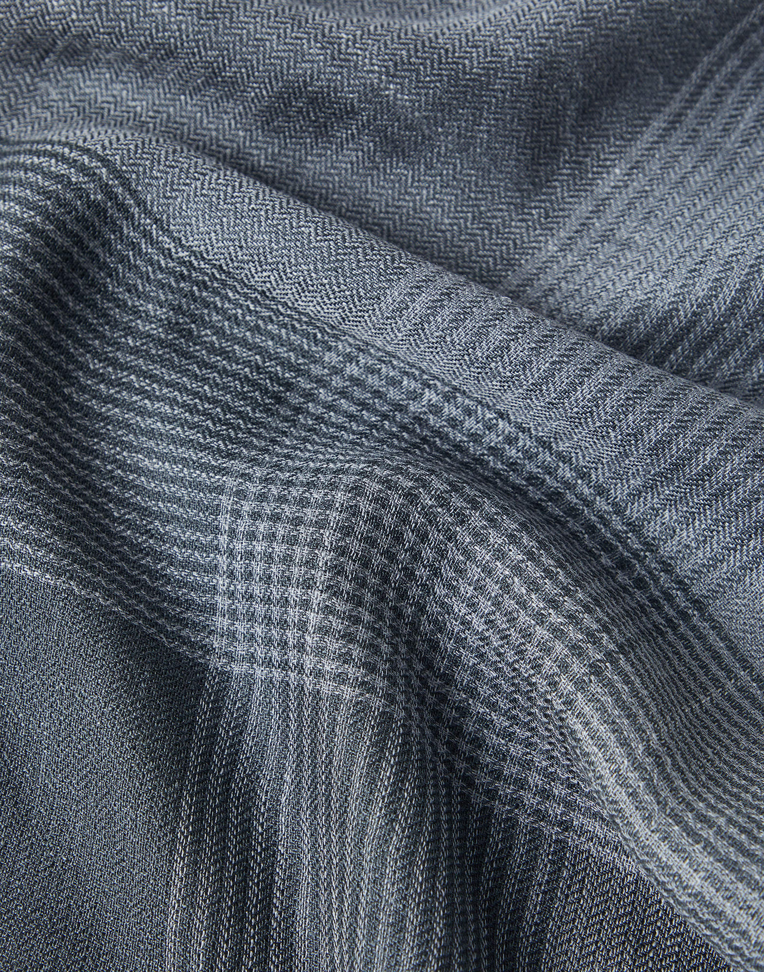Silk and linen chevron scarf with stripes