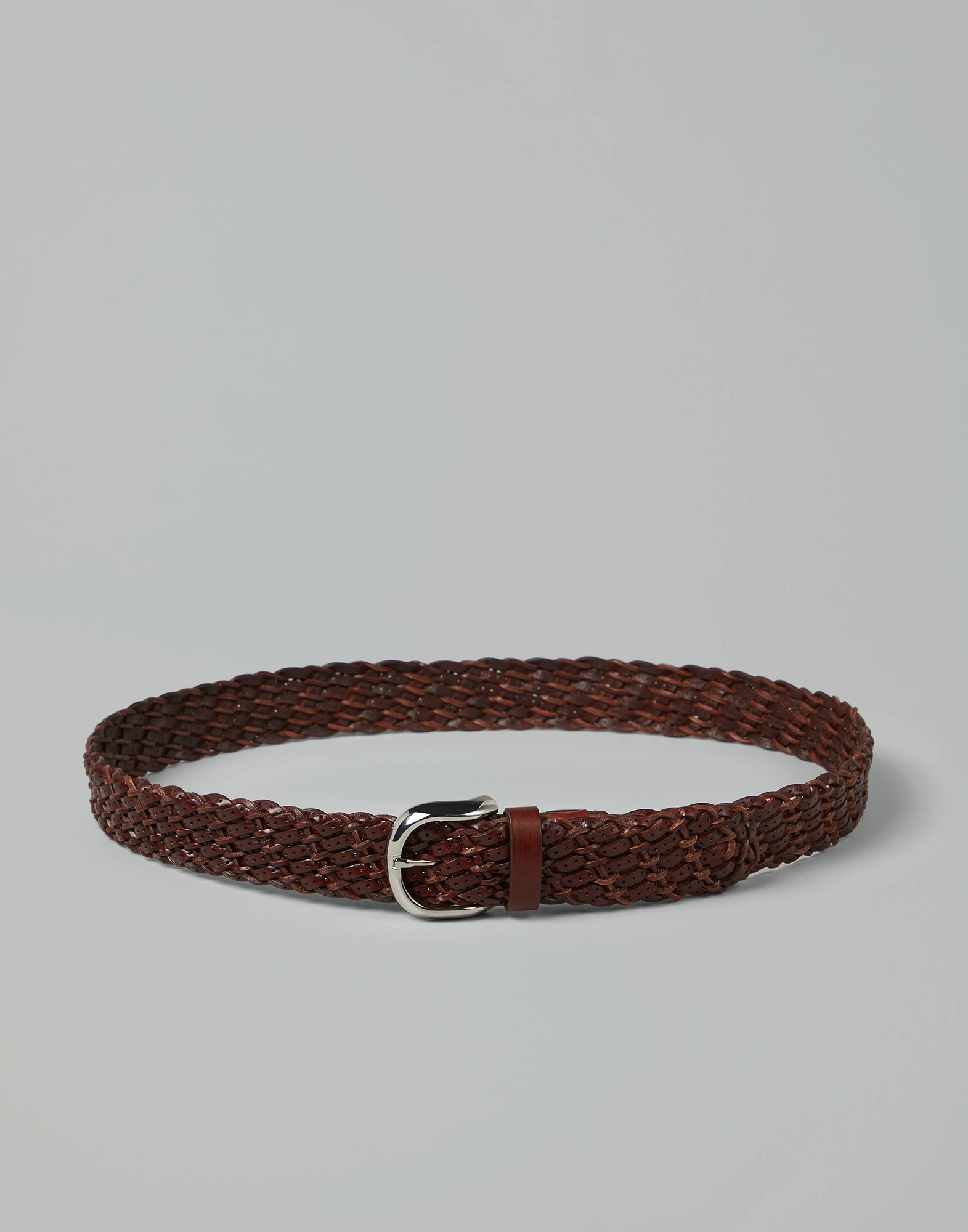 Braided punched calfskin belt