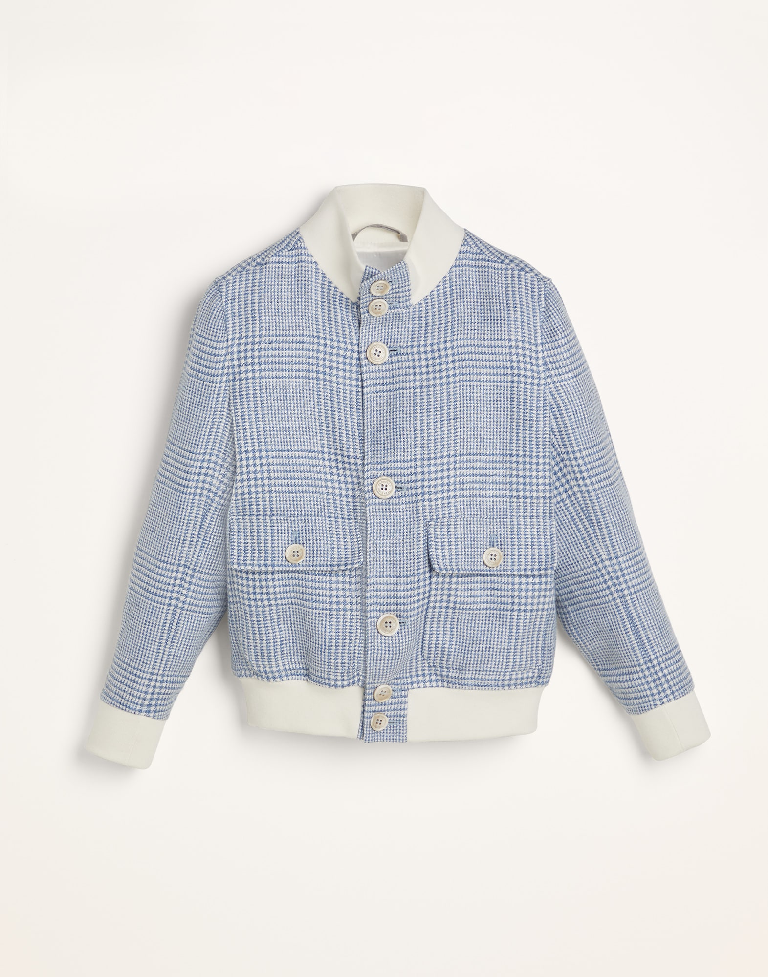 Linen, wool and silk Prince of Wales outerwear jacket