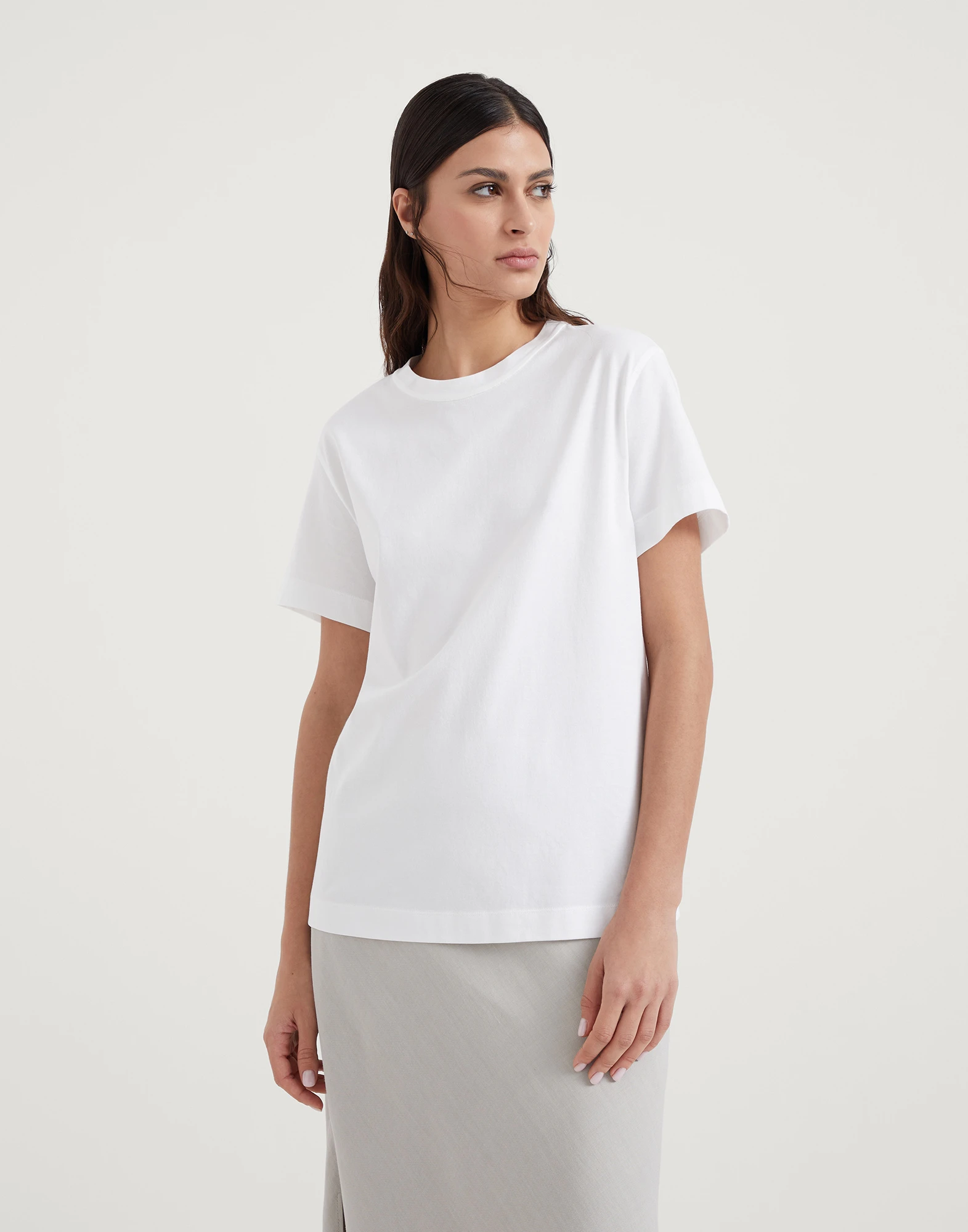 Cotton jersey T-shirt with monili