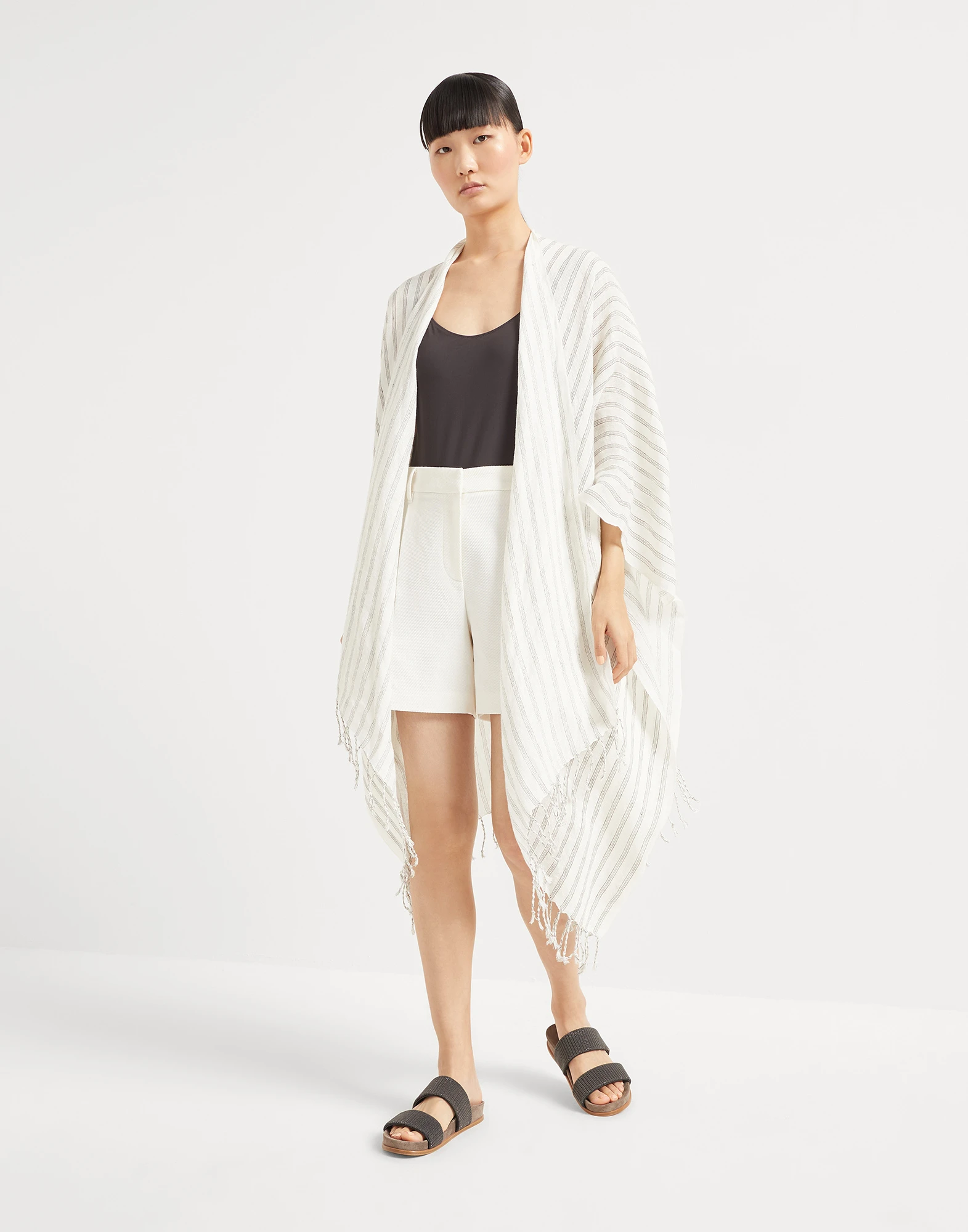 Poncho with fringe