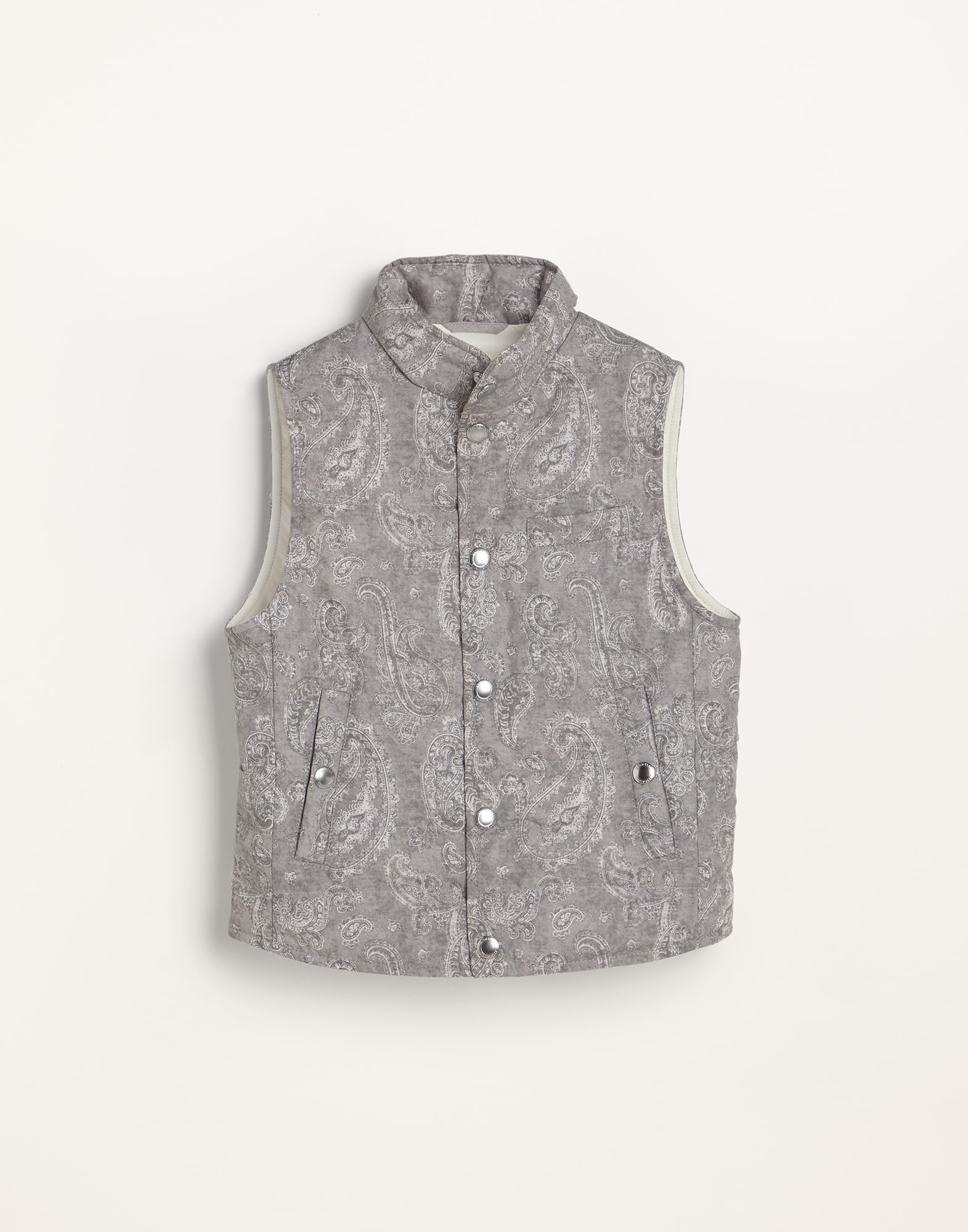 Paisley nylon lightweight down vest