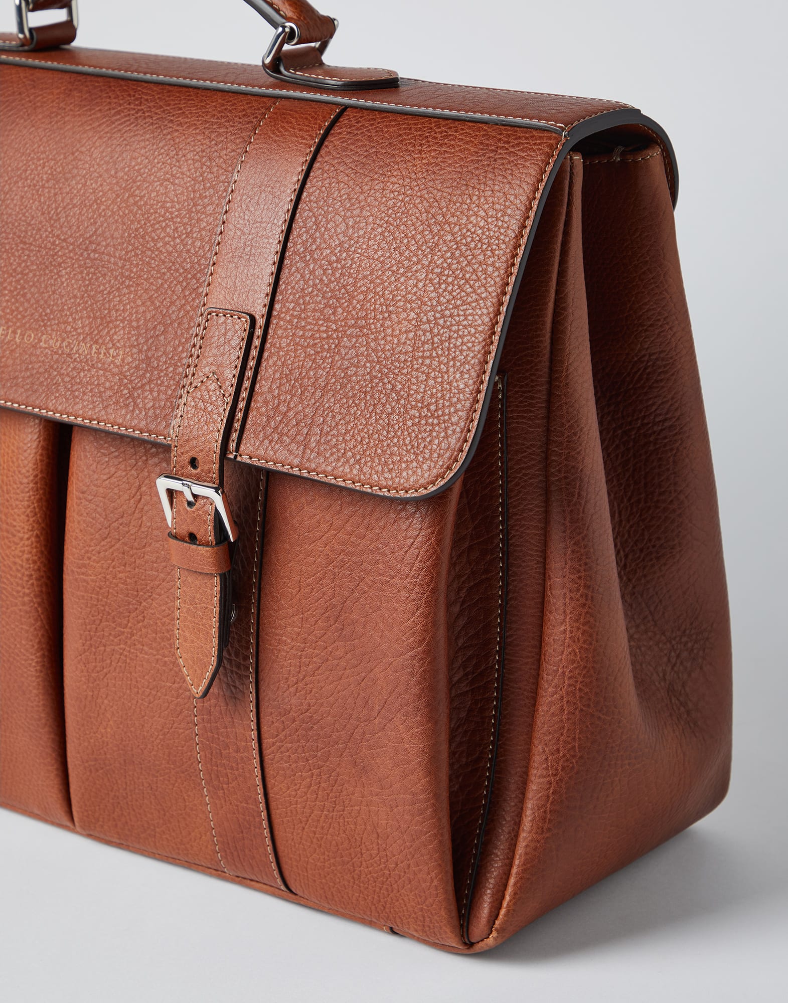 Grained calfskin briefcase