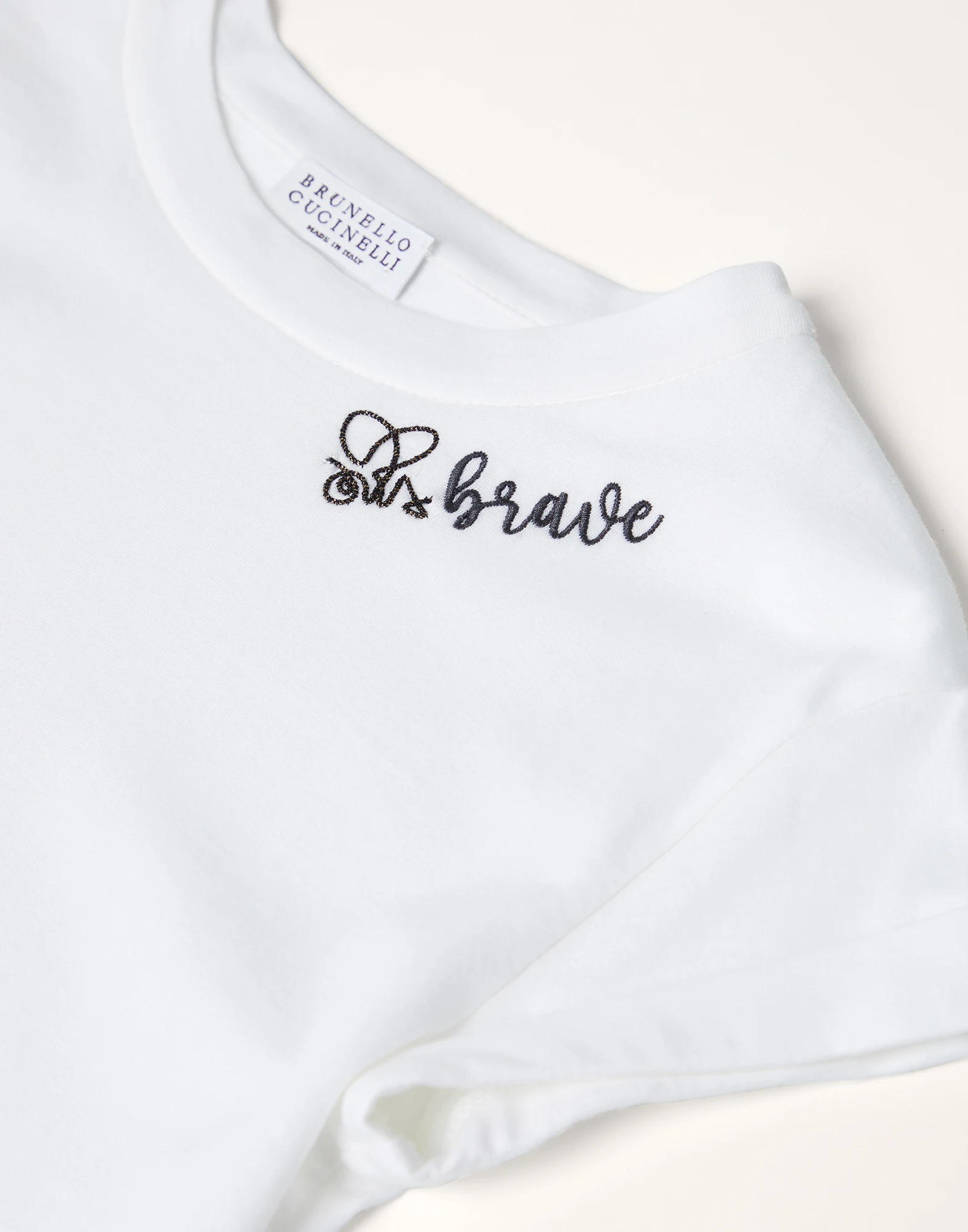 Cotton lightweight jersey T-shirt with embroidery