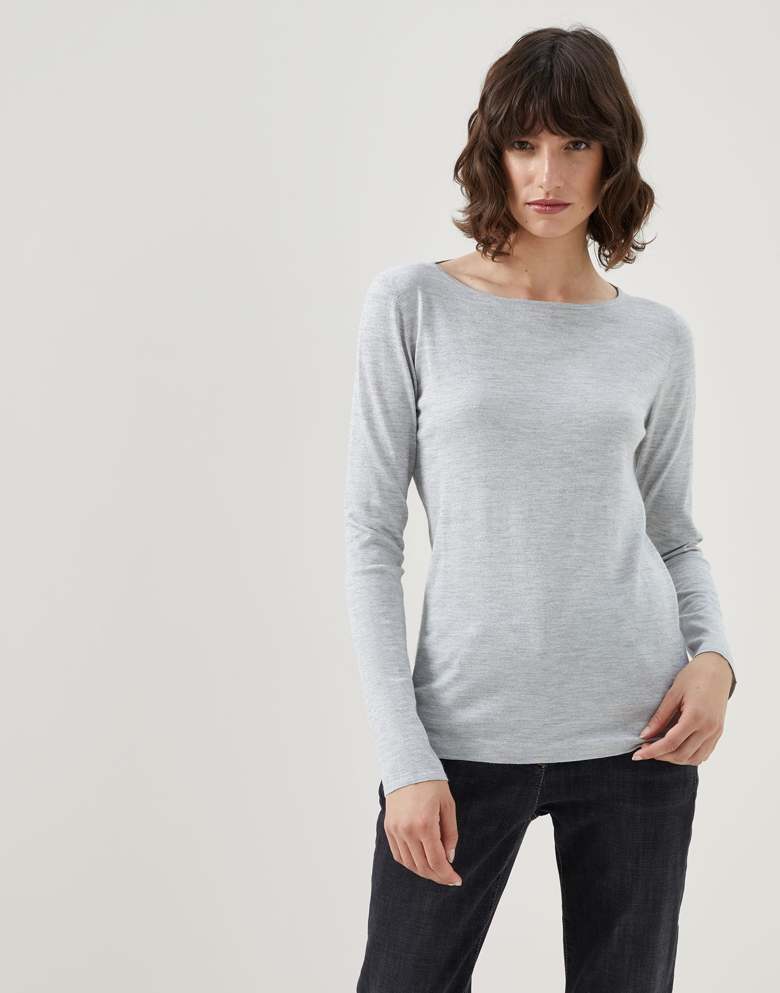 Cashmere and silk sparkling lightweight sweater
