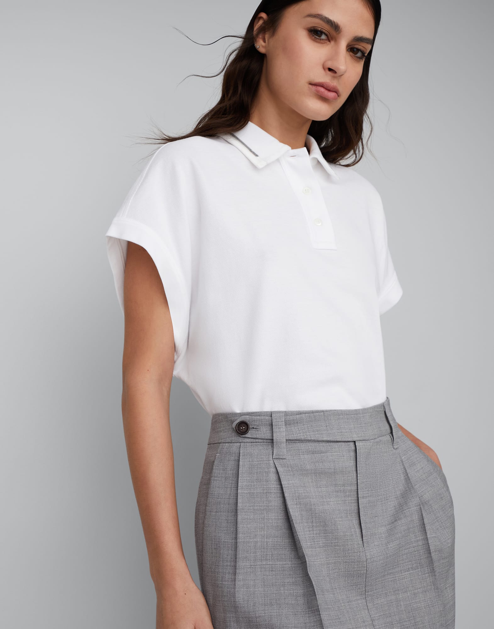 Comfort virgin wool fresco sartorial column skirt