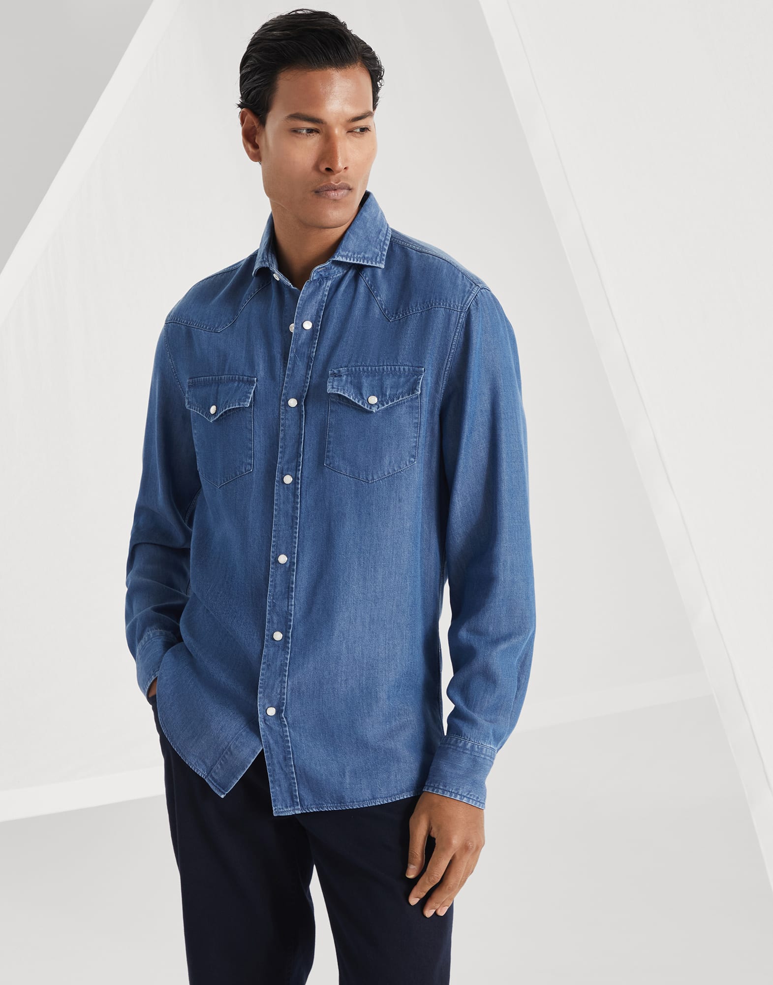 Lightweight denim shirt