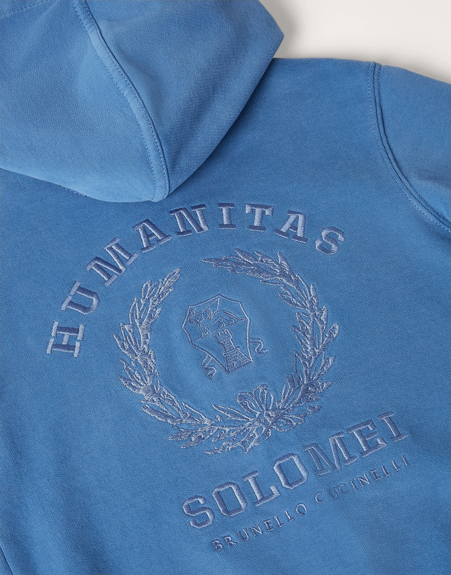 Cotton French terry hooded sweatshirt with print and zipper