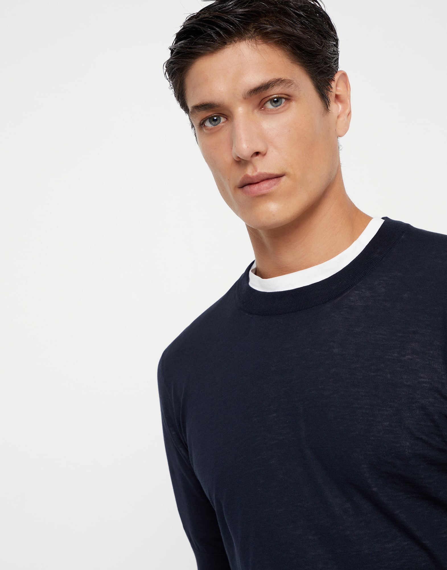 Cotton and silk lightweight knit T-shirt