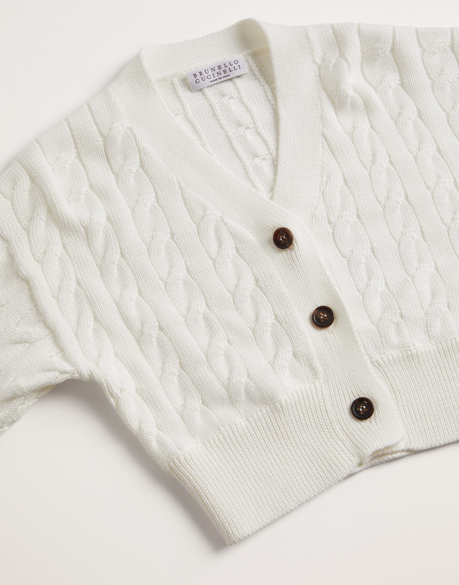 Cotton cable knit cardigan