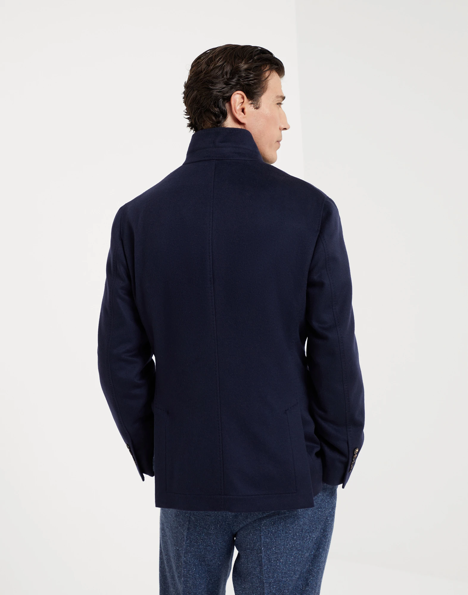 Cashmere and vicu?a outerwear blazer