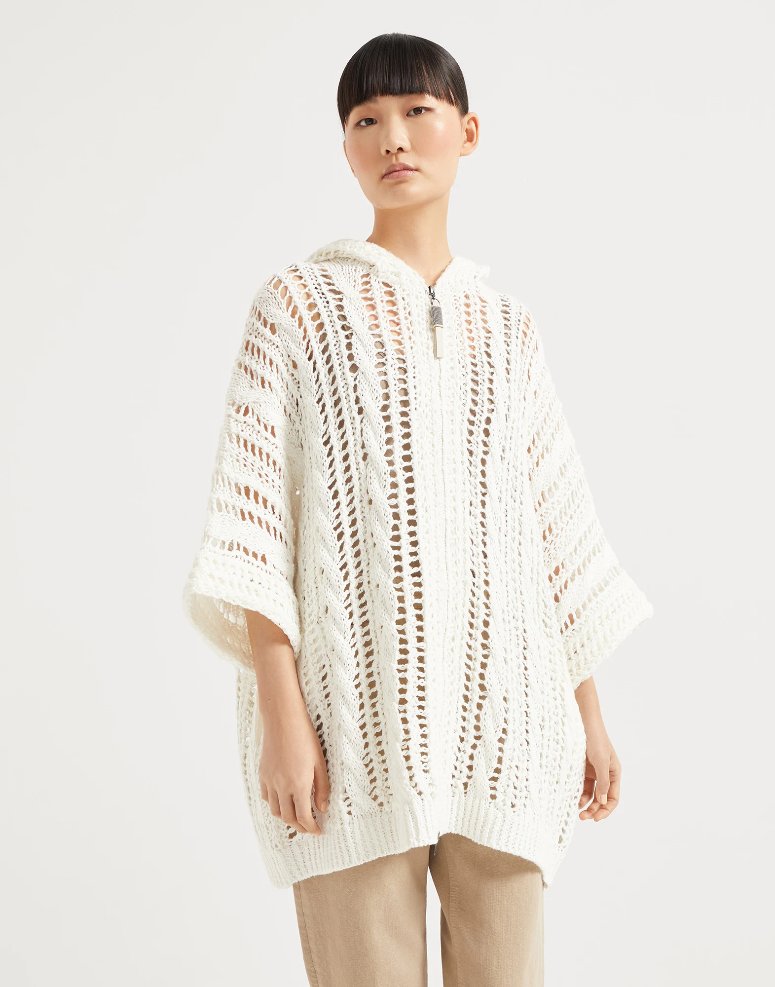 Cable & Mesh cardigan
