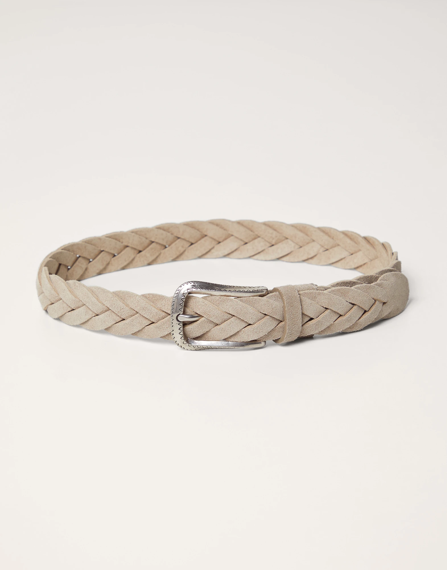 Braided suede belt