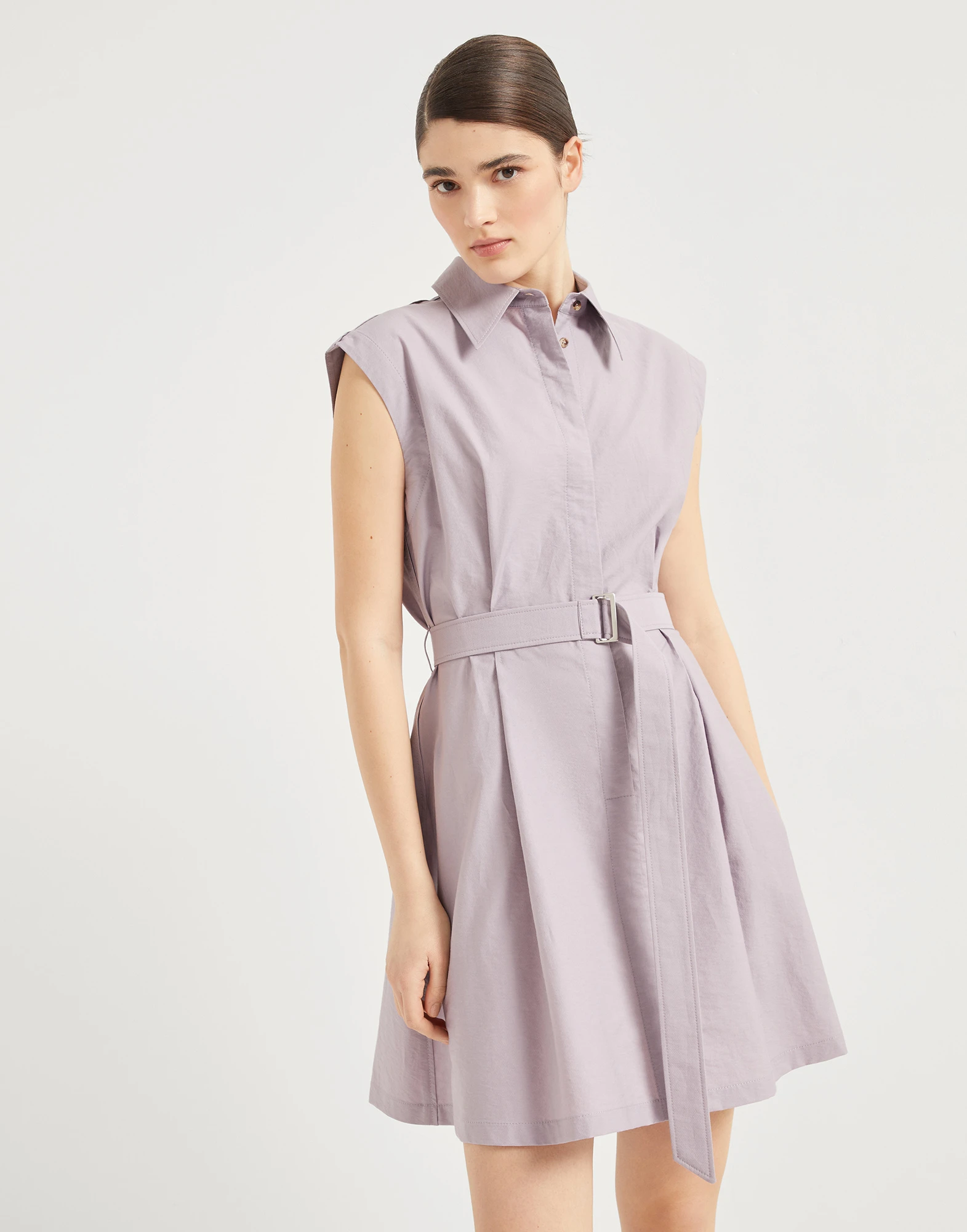 Mini Chemisier dress with monili