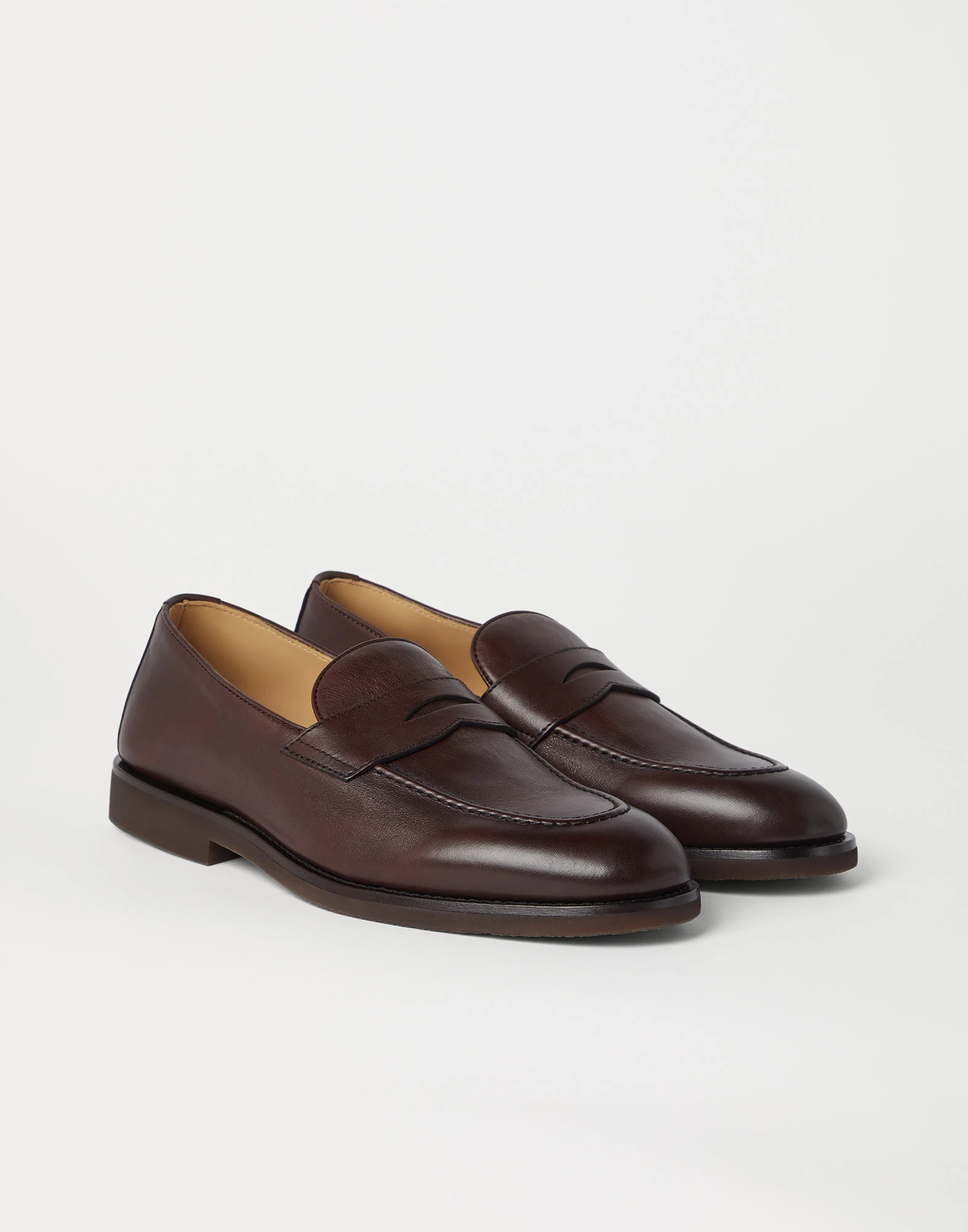 Buffed calfskin penny loafers