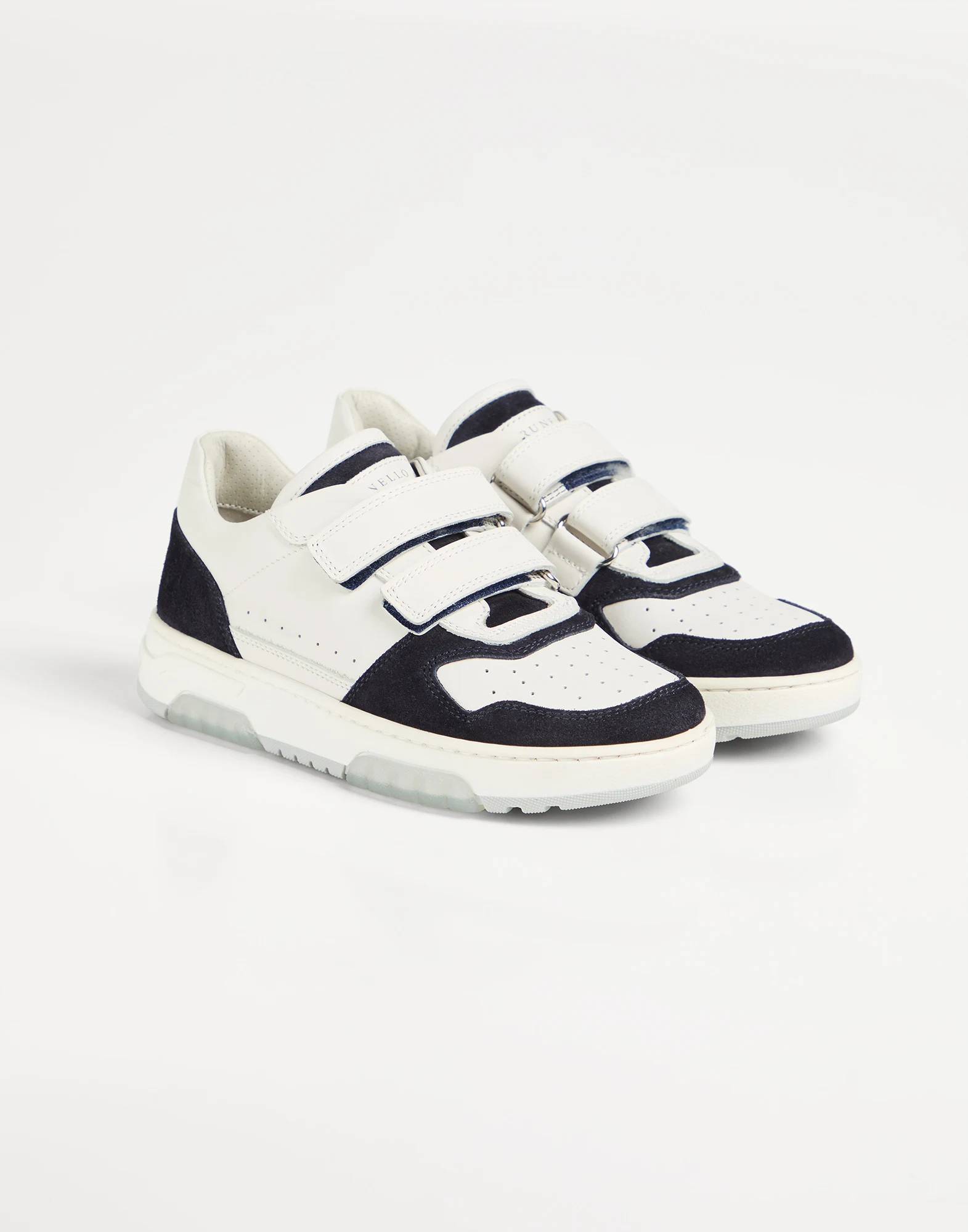 Calfskin and suede sneakers