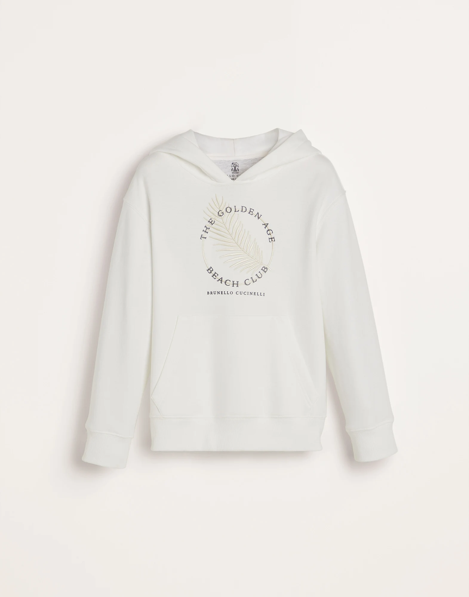Techno cotton hooded sweatshirt with print and embroidery