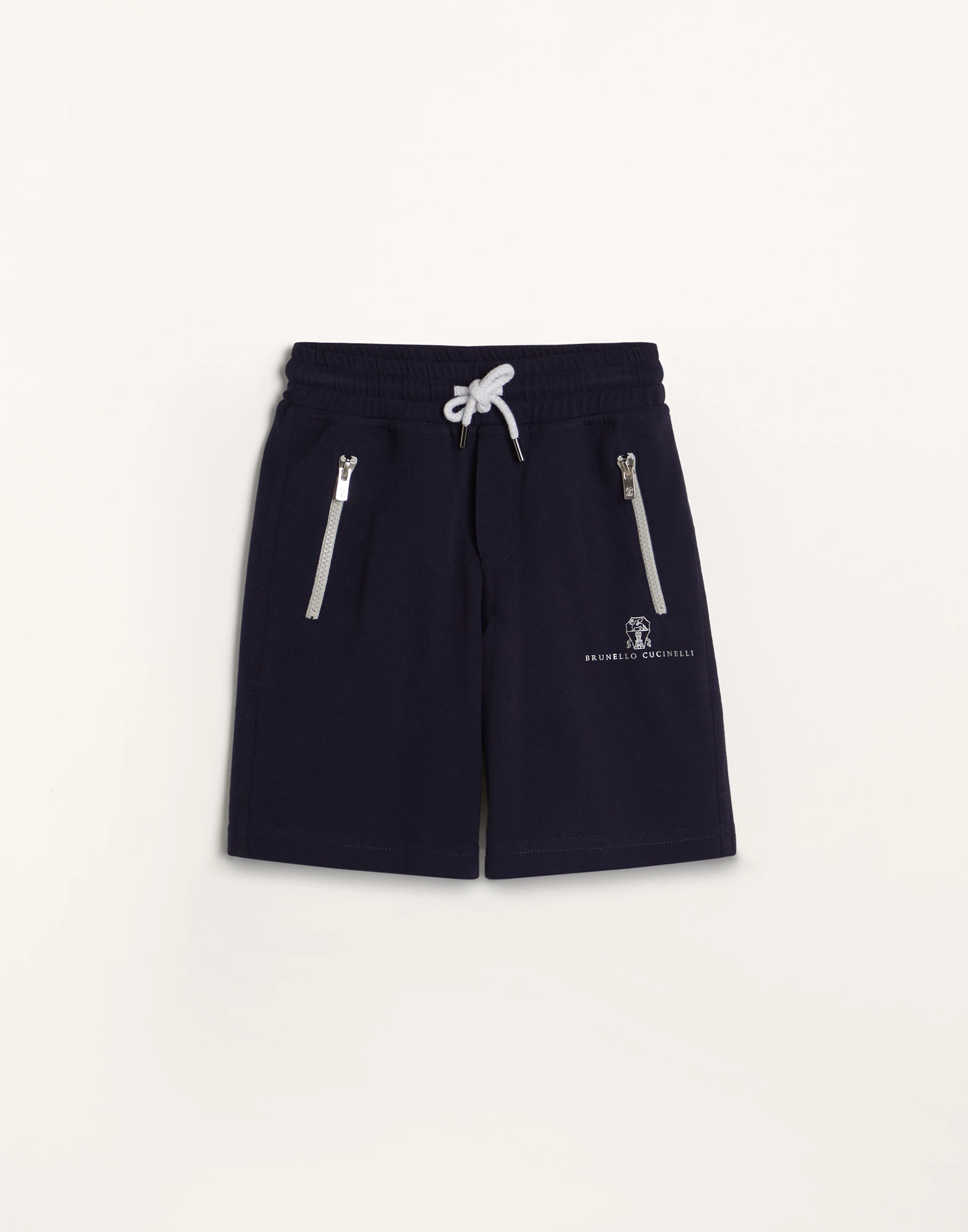 Cotton pique Bermuda shorts with print