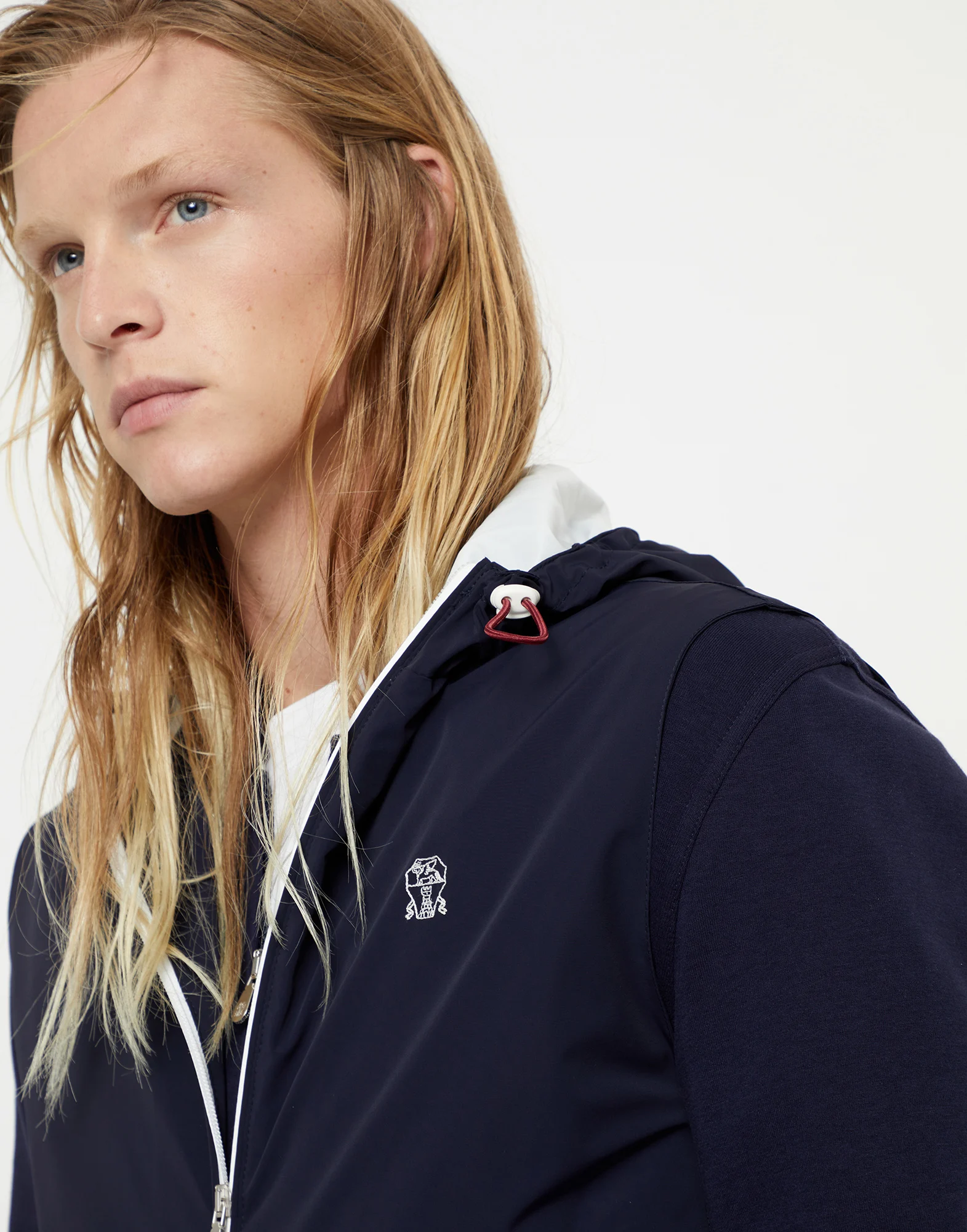 Bonded nylon hooded outerwear vest
