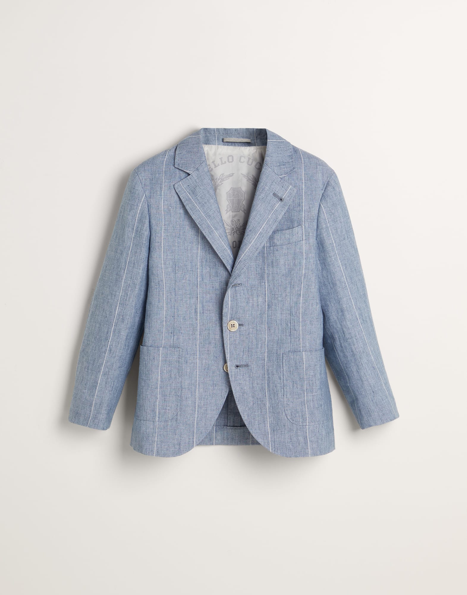 Linen wide chalk stripe blazer