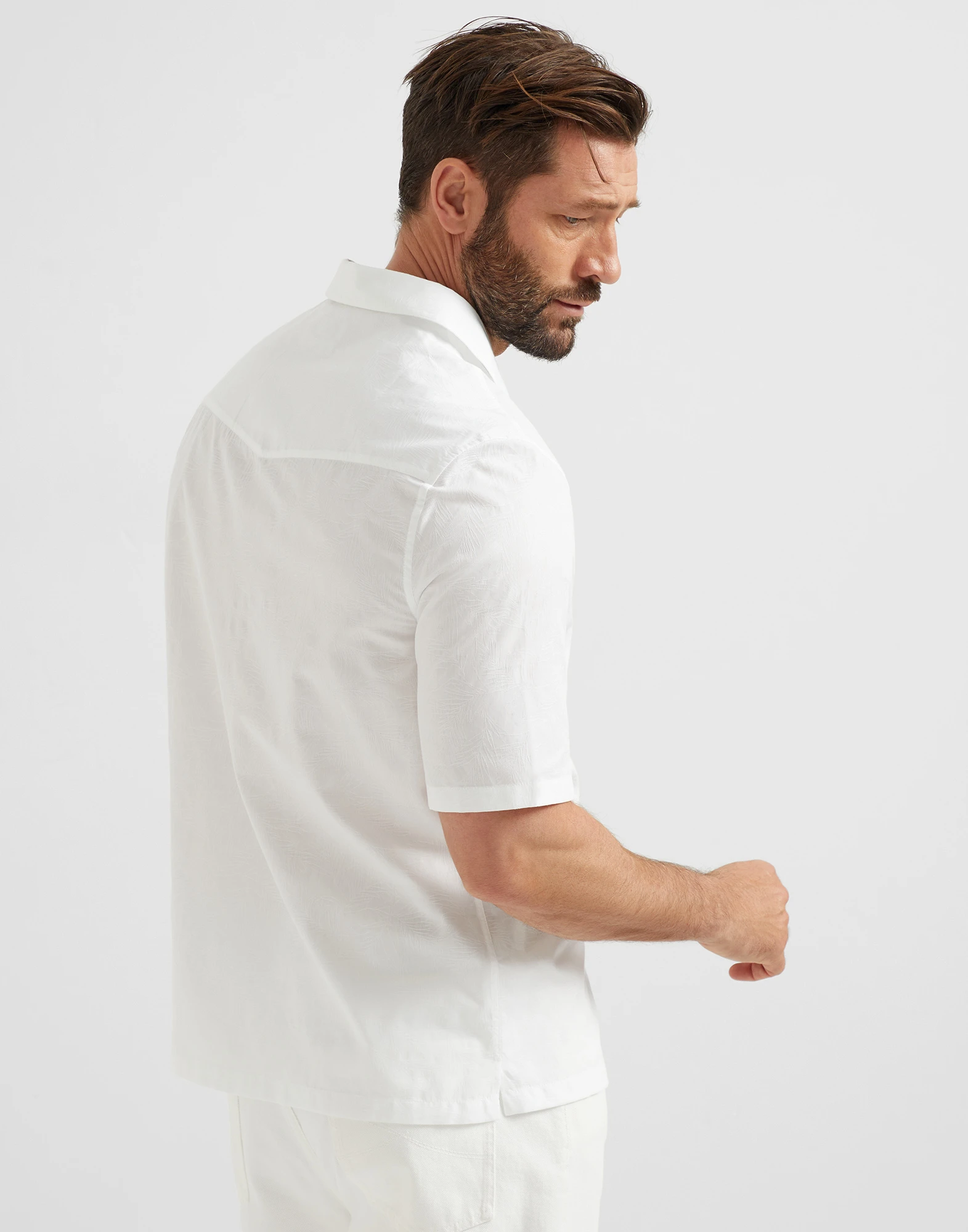 Shirt with camp collar