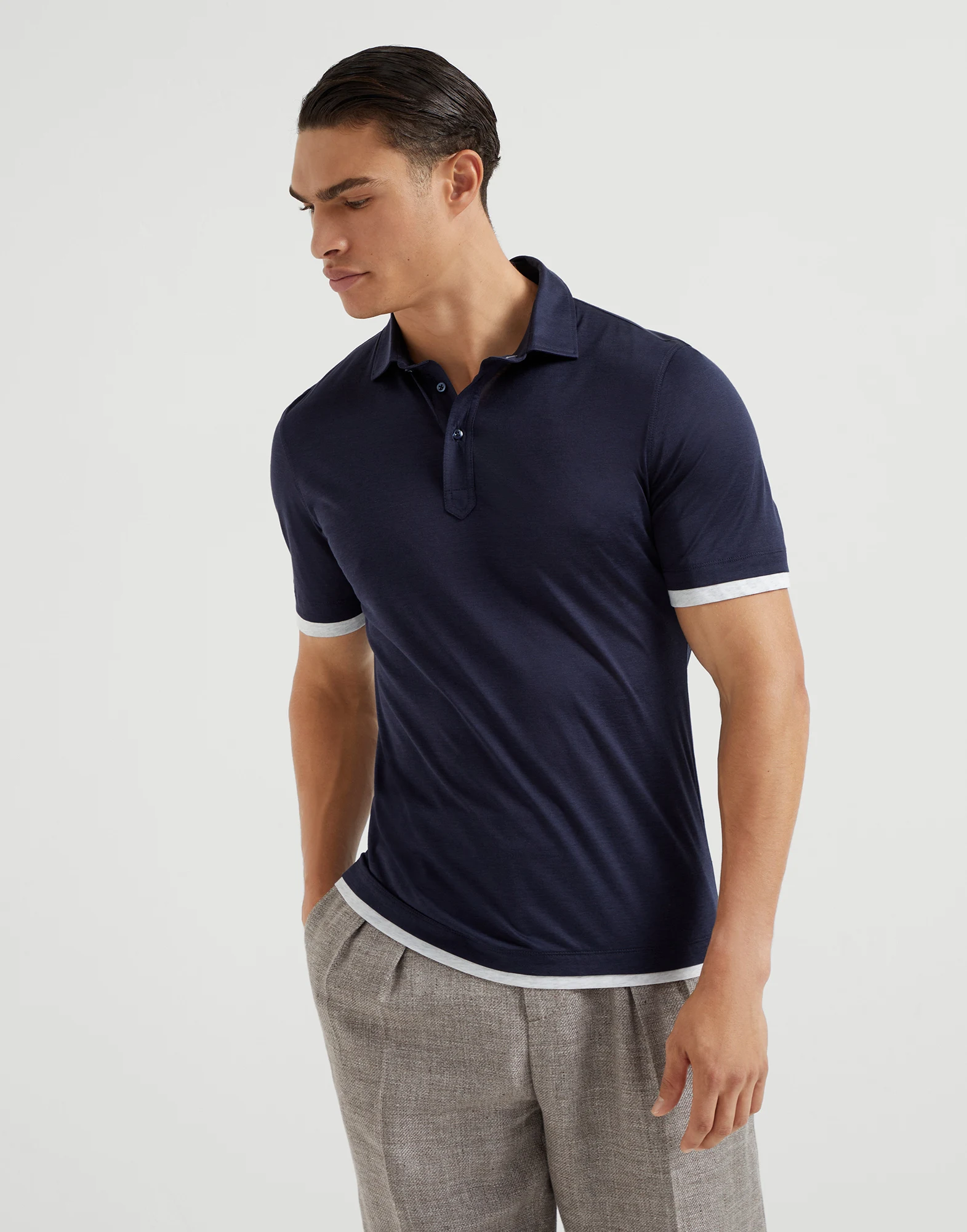 Polo with Faux-Layering
