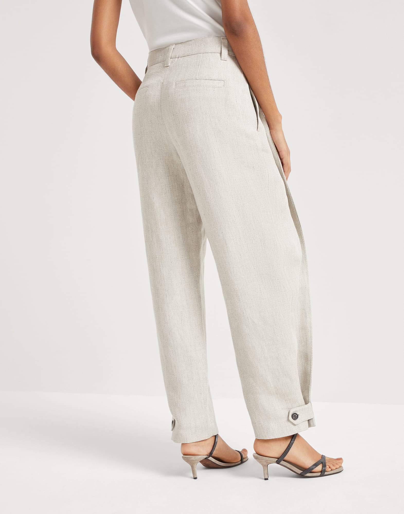 Linen cover trousers