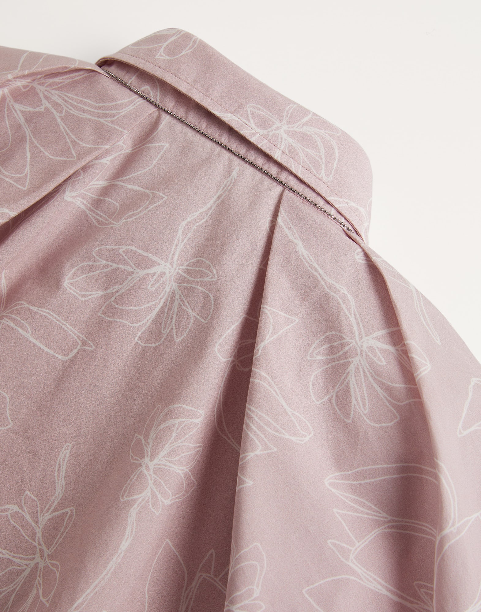 Flower doodle poplin shirt with monili