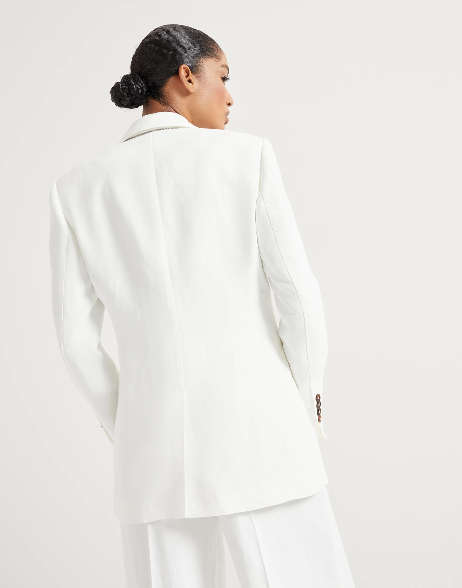 Twill blazer with monili
