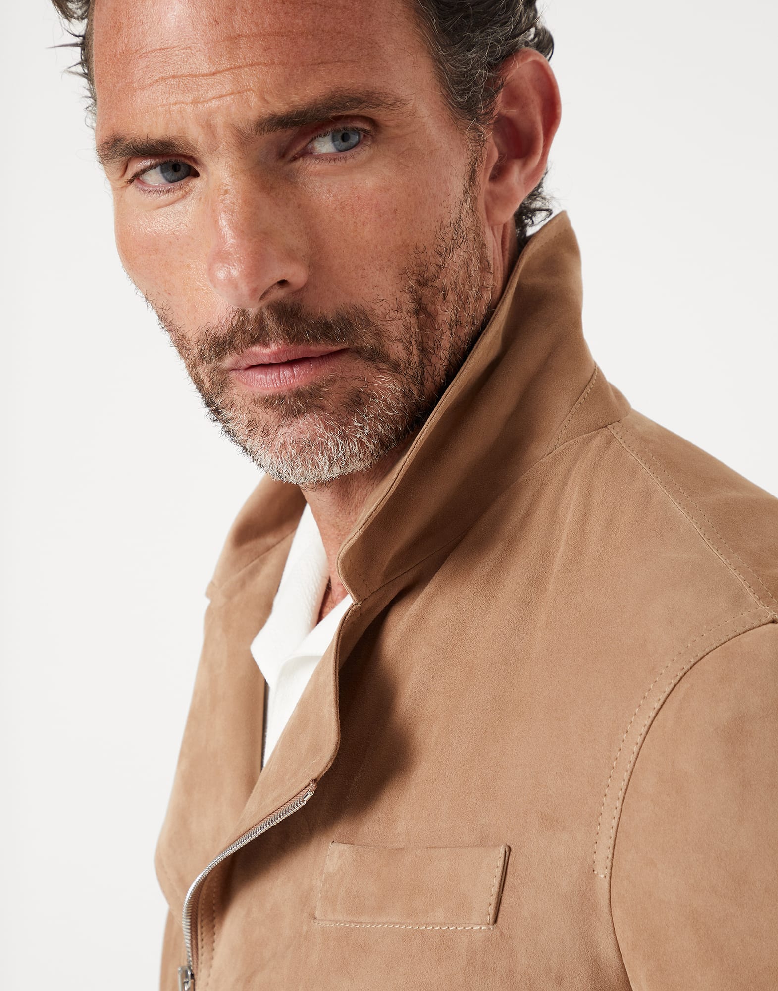 Suede biker jacket