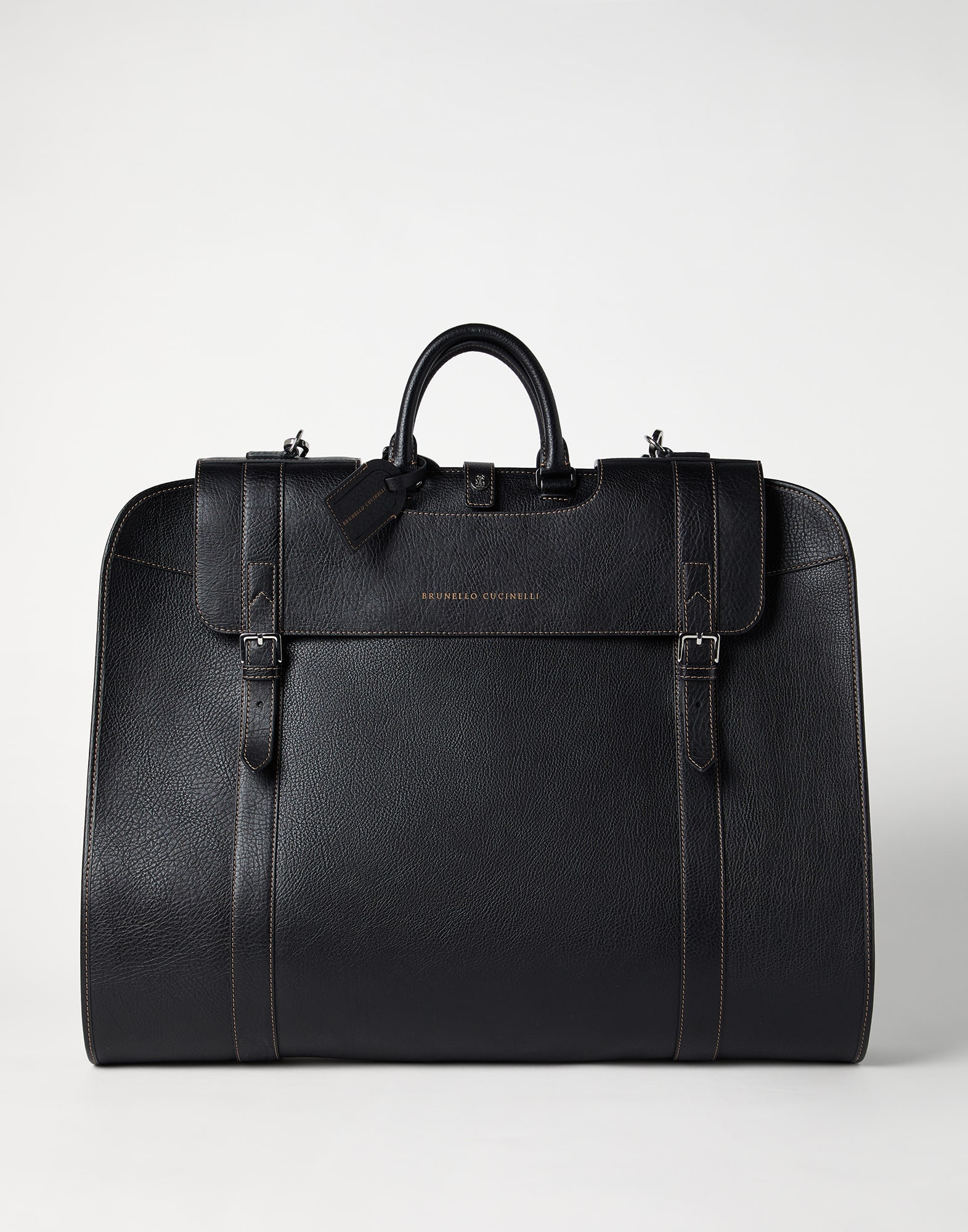 Grained calfskin suit carrier